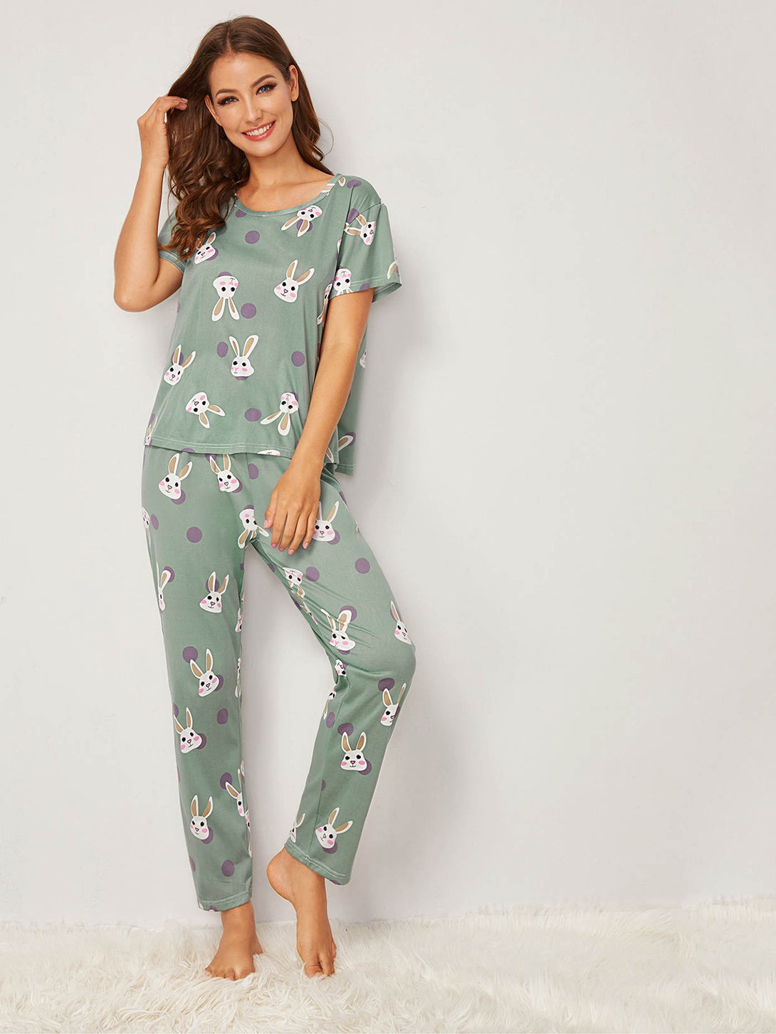 Ropa Interior y Ropa de Dormir, Pijama & Ropa de Descanso de Mujer, Ropa de Dormir para Mujeres, Sets de Pijamas de Mujer, pareja, 787832, Verde