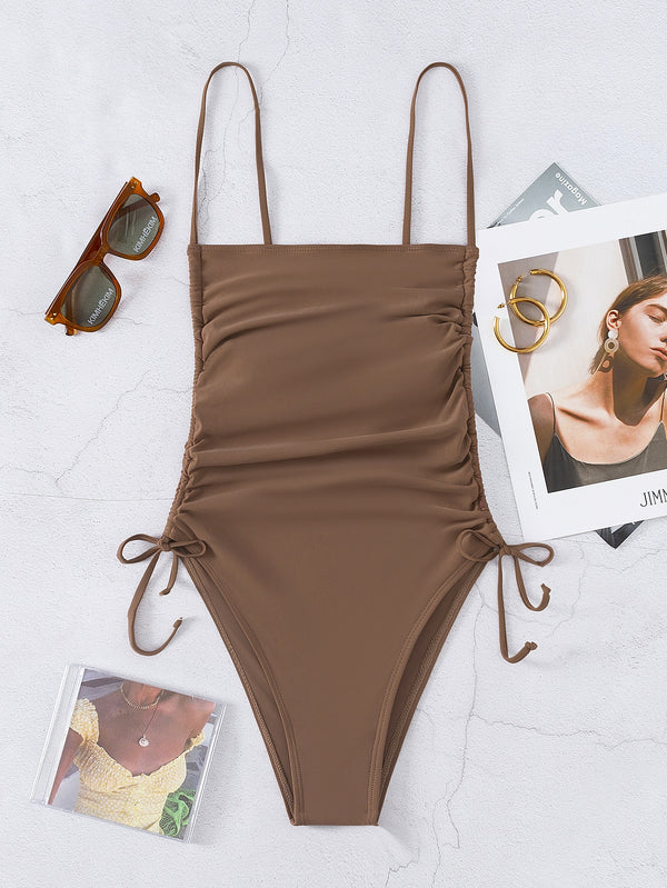 Ropa de Mujer, Ropa de Playa para Mujer, Bañadores de una pieza para Mujer, 2757721, Café integral