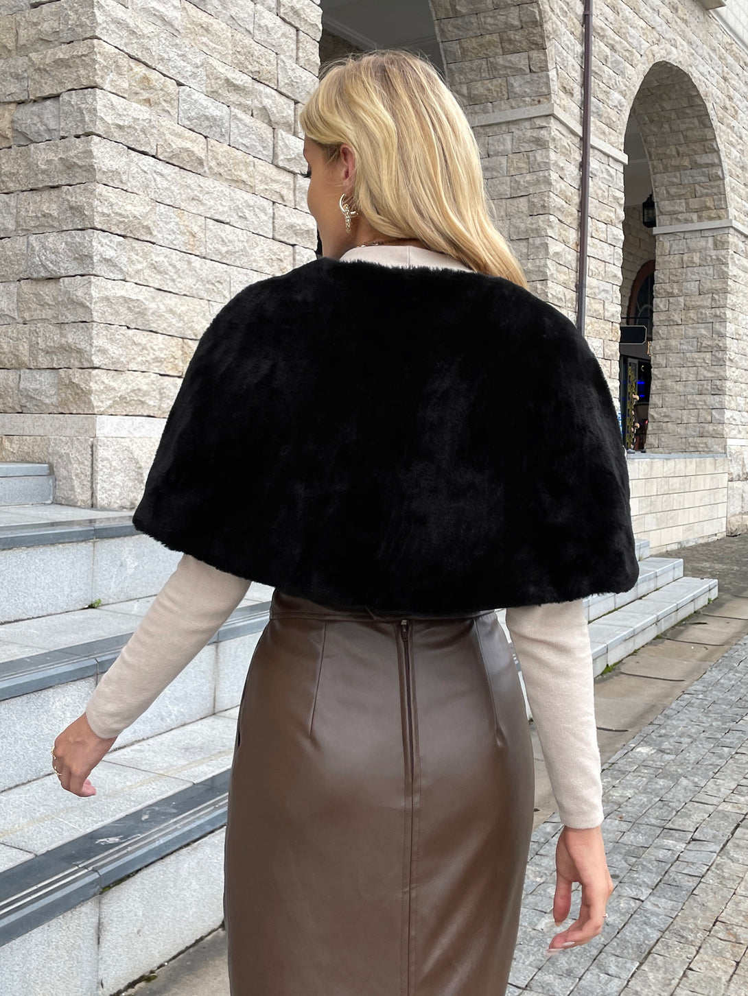 Ropa de Mujer, Ropa de Exterior para Mujer, Abrigos de Pieles Similares para Mujer, 4823747, Negro