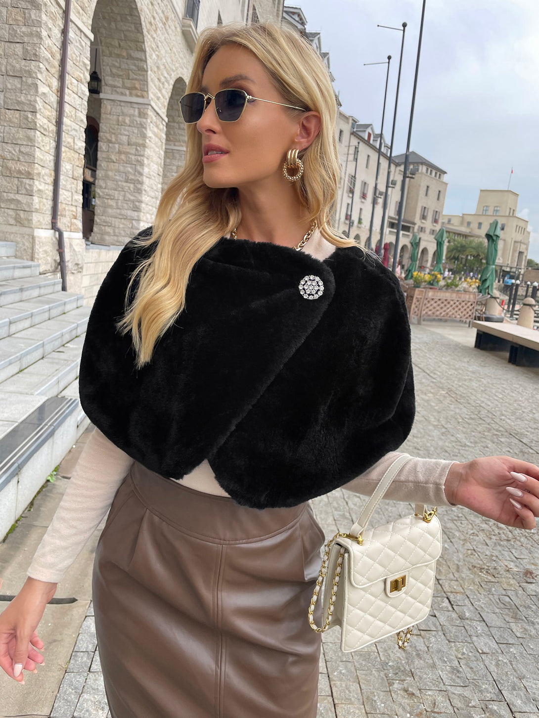 Ropa de Mujer, Ropa de Exterior para Mujer, Abrigos de Pieles Similares para Mujer, 4823747, Negro