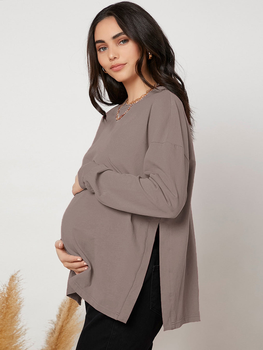 Ropa de Mujer, Ropa Premamá, Tops Premamá, Camisetas premamá, 4326876, Marrón Mocha