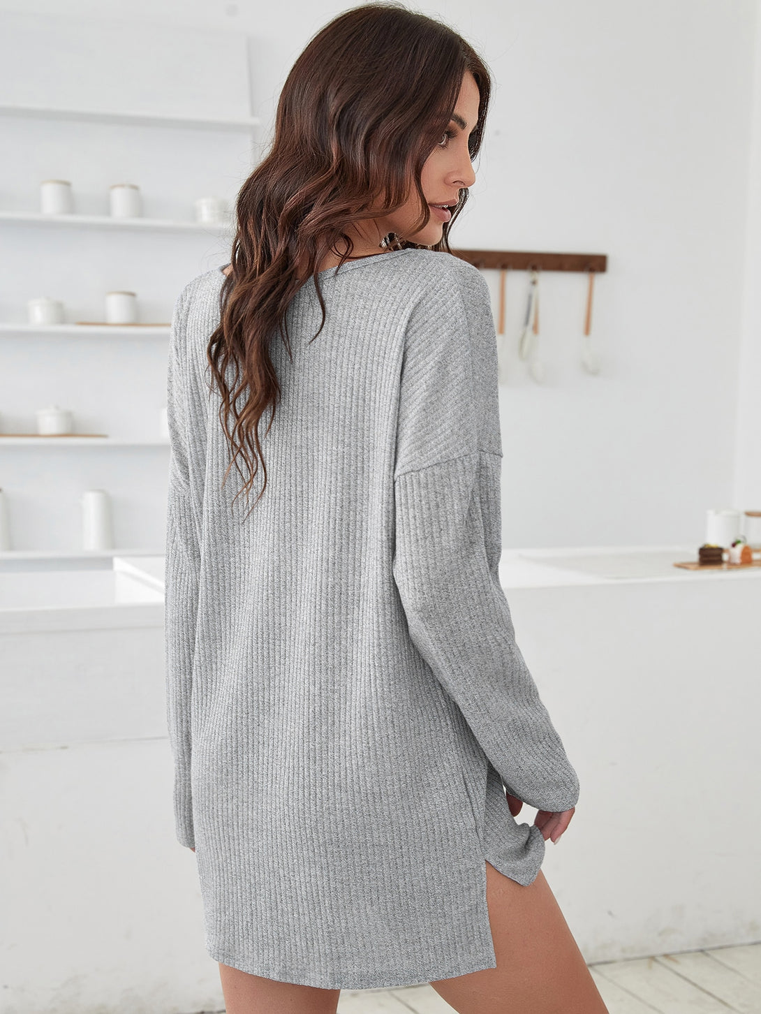 Ropa Interior y Ropa de Dormir, Pijama & Ropa de Descanso de Mujer, Ropa de Dormir para Mujeres, Tops de descanso para Mujer, 4005796, Gris Claro