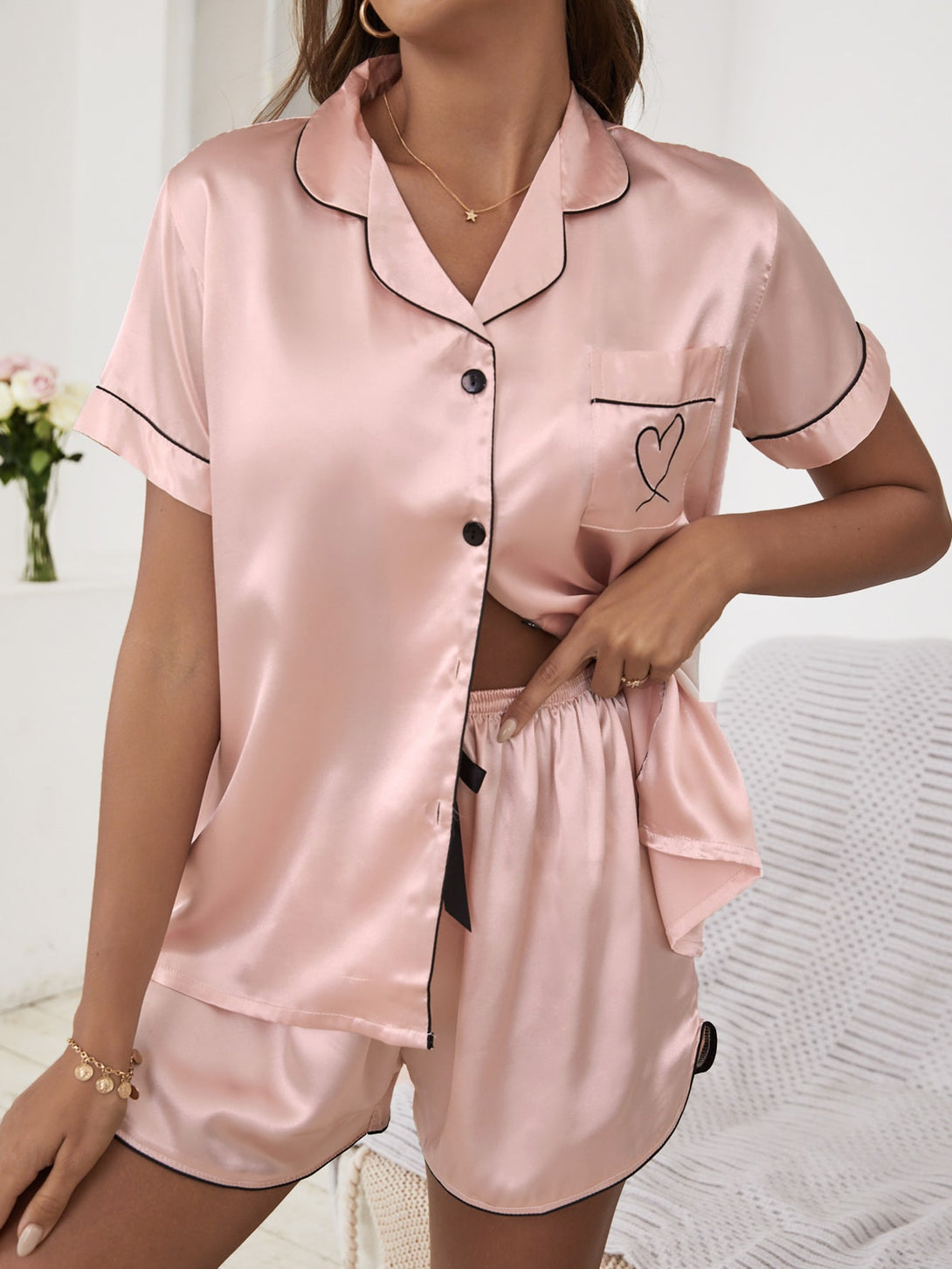 Ropa Interior y Ropa de Dormir, Pijama & Ropa de Descanso de Mujer, Ropa de Dormir para Mujeres, Sets de Pijamas de Mujer, Outfits a Juego para Amigas, 7822157, Rosa coral