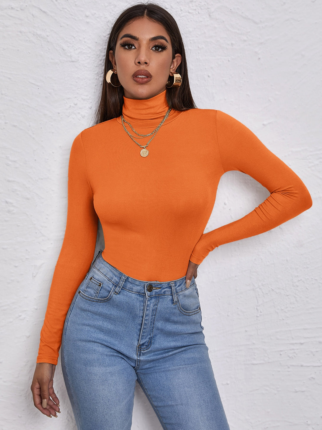 Ropa de Mujer, Ropa de Mujer, Tops & Blusas & Camisetas de Mujer, Camisetas de Mujer, Naranja