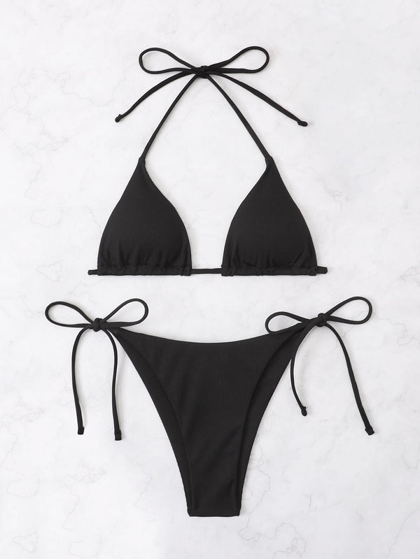 Ropa de Mujer, Ropa de Mujer, Ropa de Playa para Mujer, Sets de Bikini para Mujer, Colección de trajes de mujer, Negro