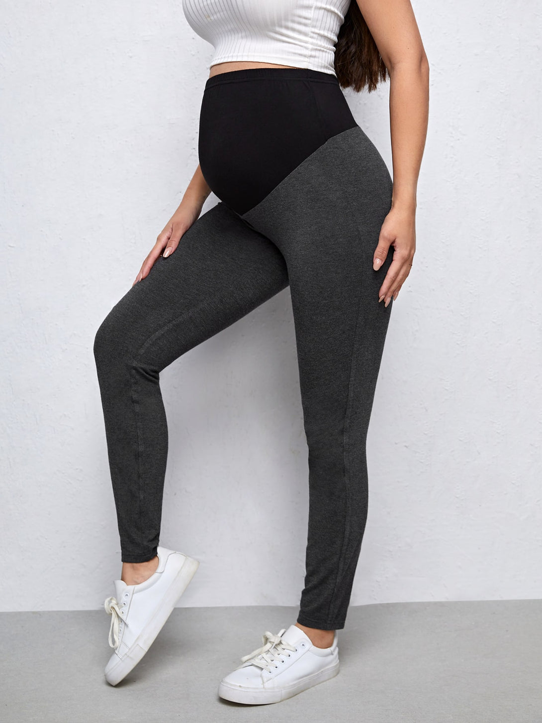 Ropa de Mujer, Ropa Premamá, Bottoms Premamá, Leggings de Maternidad, Colección de trajes de mujer, Gris