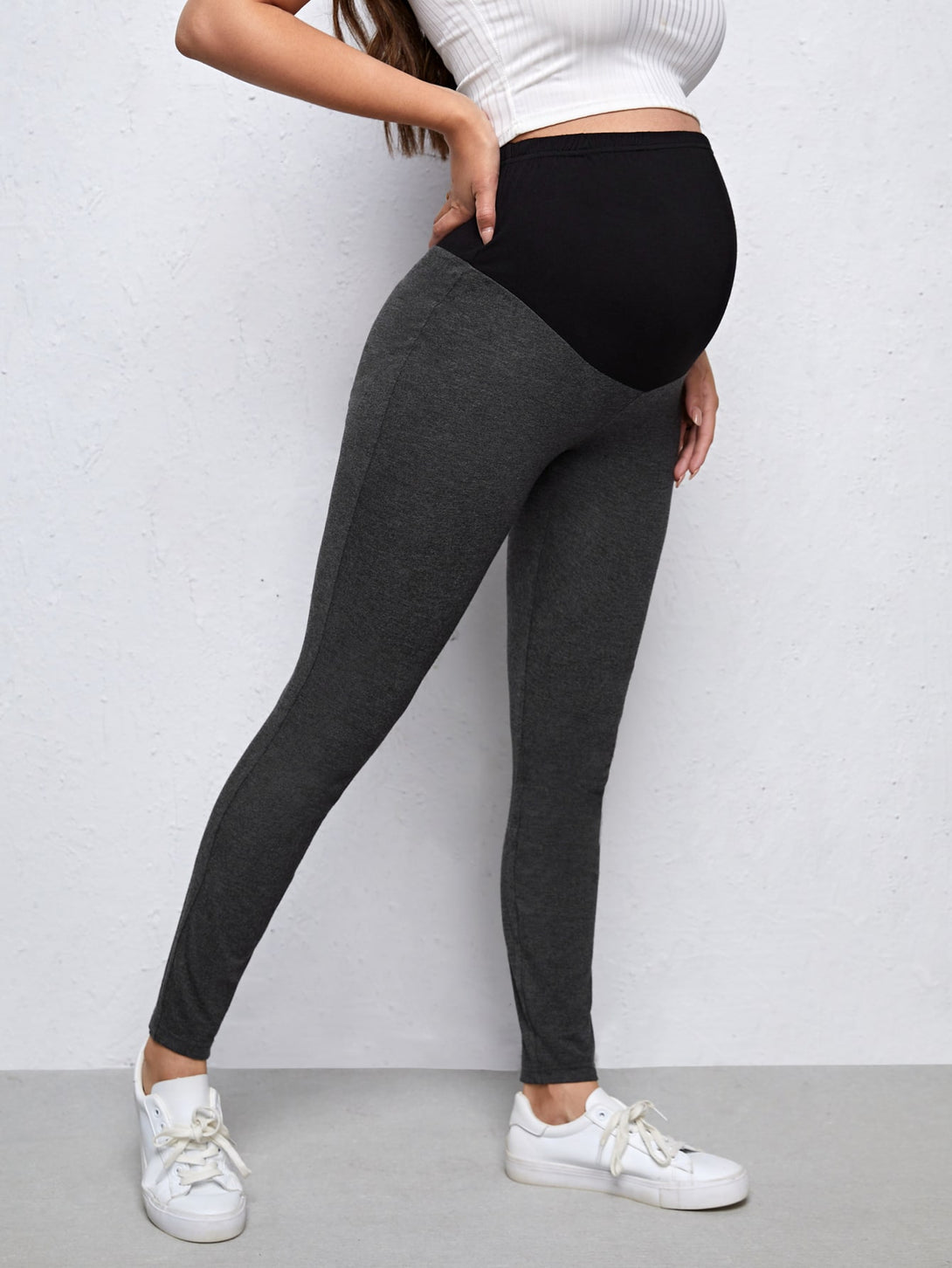 Ropa de Mujer, Ropa Premamá, Bottoms Premamá, Leggings de Maternidad, Colección de trajes de mujer, Gris