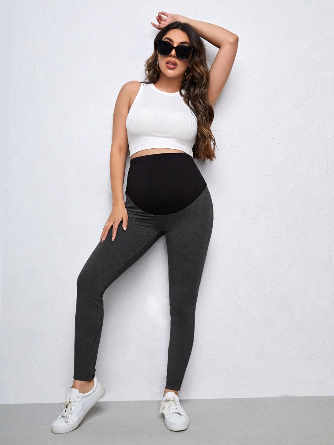 Ropa de Mujer, Ropa Premamá, Bottoms Premamá, Leggings de Maternidad, Colección de trajes de mujer, Gris