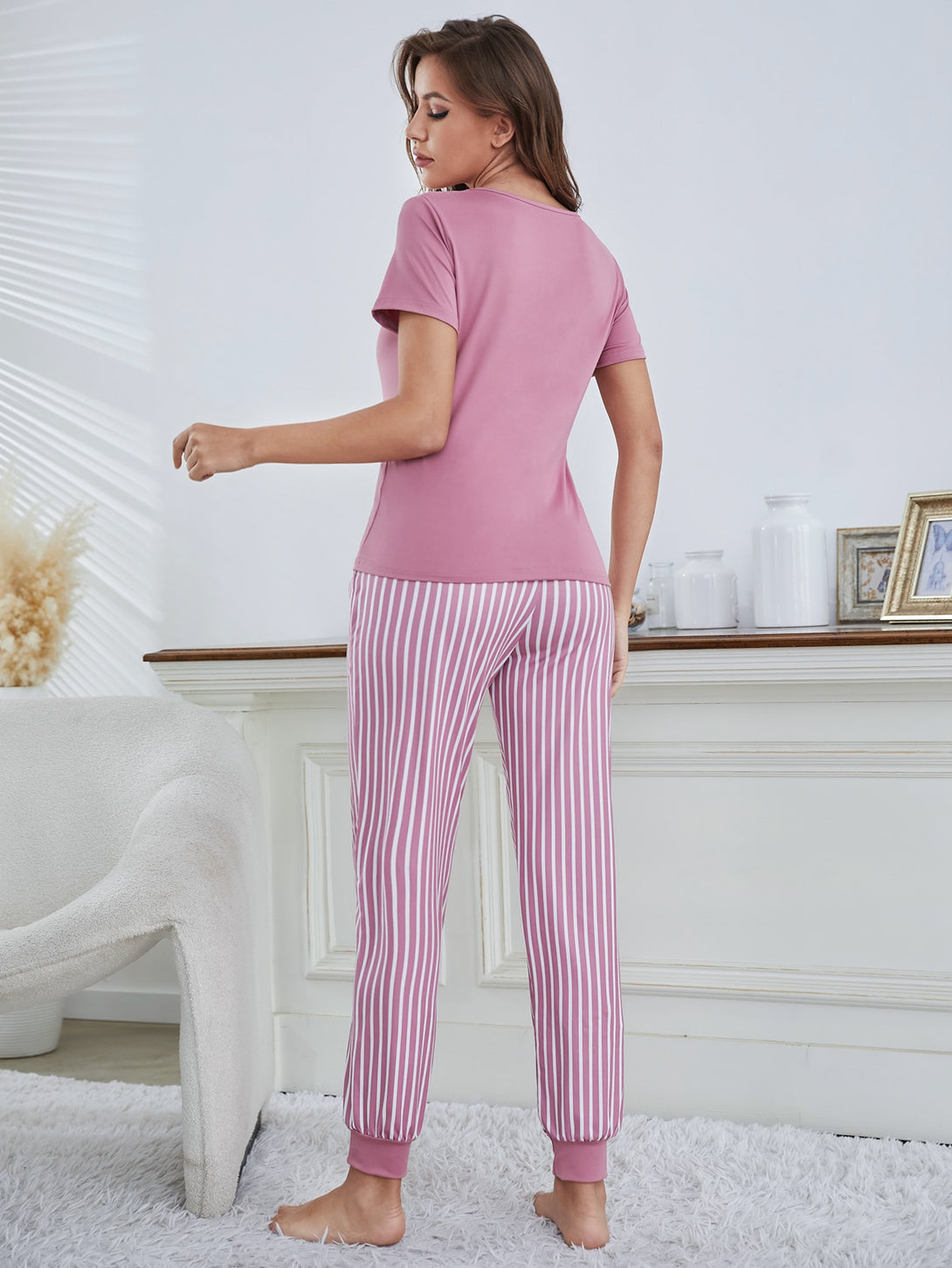 Ropa Interior y Ropa de Dormir, Pijama & Ropa de Descanso de Mujer, Ropa de Dormir para Mujeres, Sets de Pijamas de Mujer, Rosa vieja