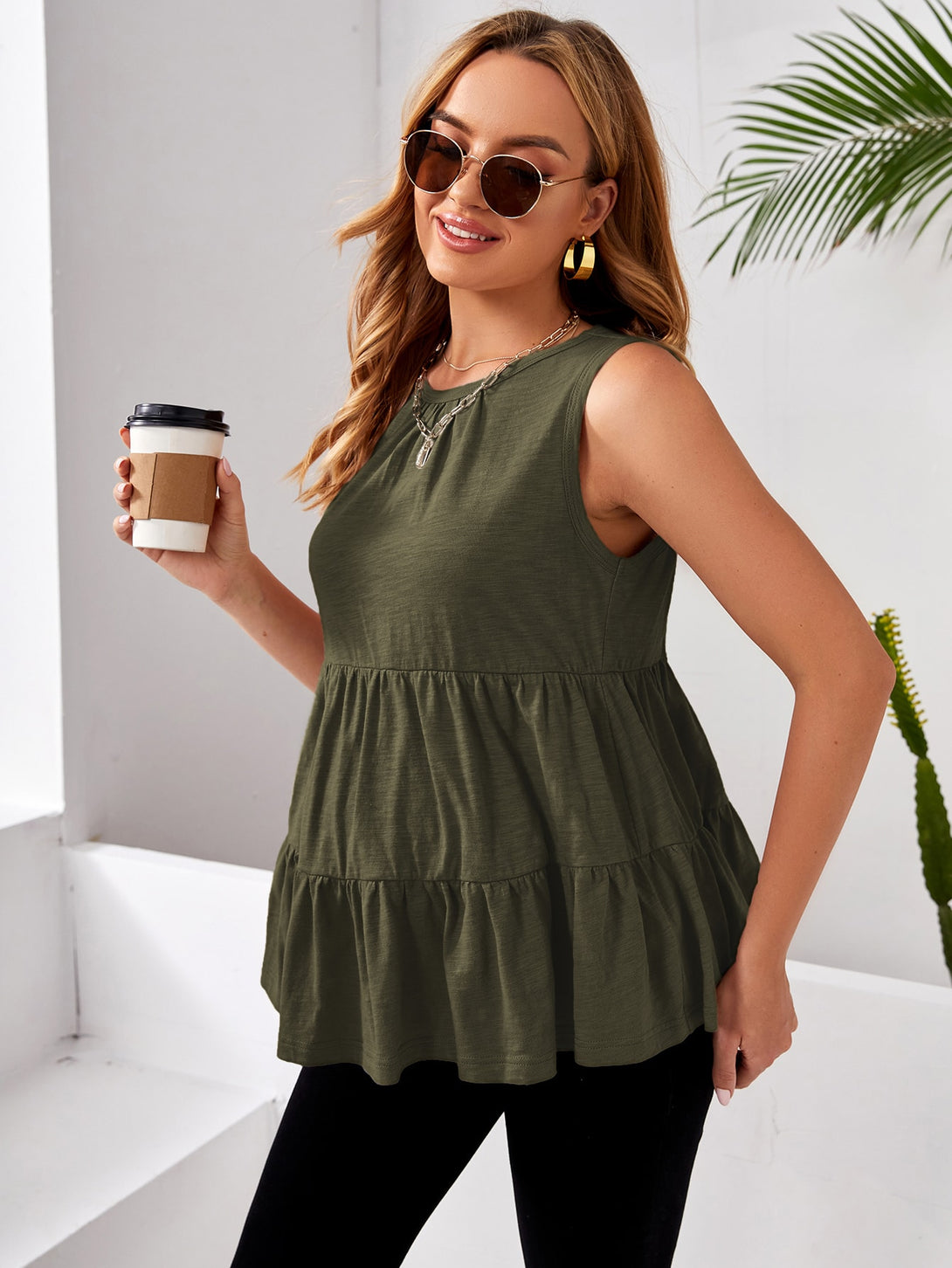 Ropa de Mujer, Ropa Premamá, Tops Premamá, Tank & Camis premamá, Verde militar