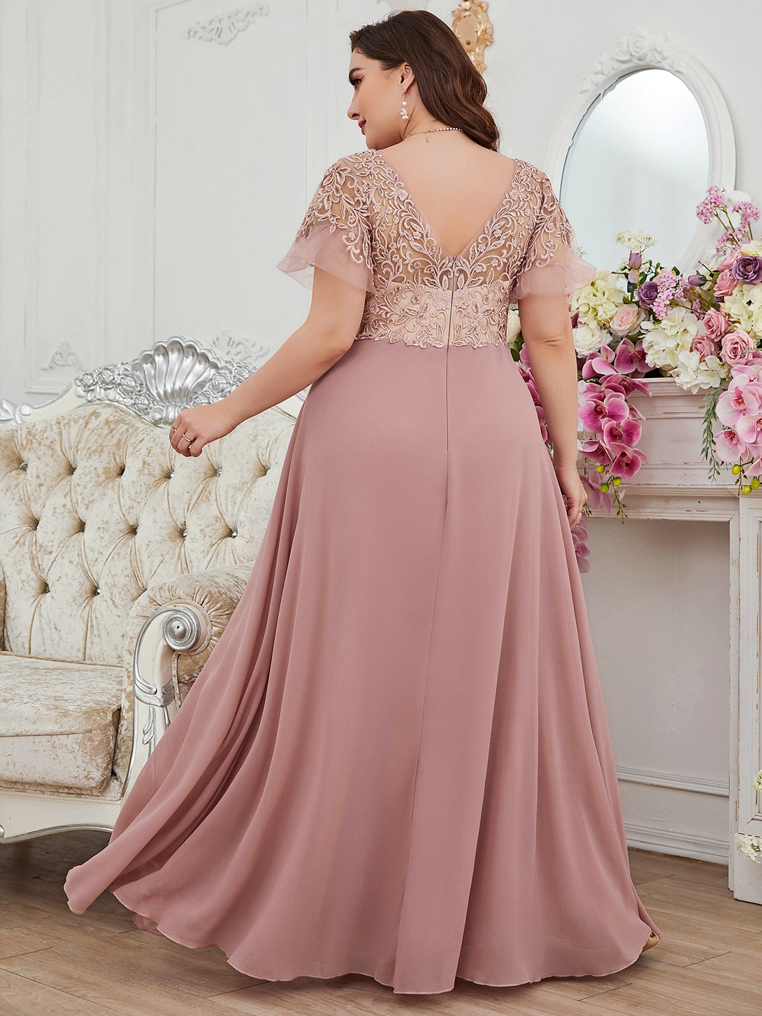 Ropa de Mujer, Bodas & Eventos, Boda Mujer Plus, Vestidos para la Madre de la Novia en Tallas Grandes, Rosa