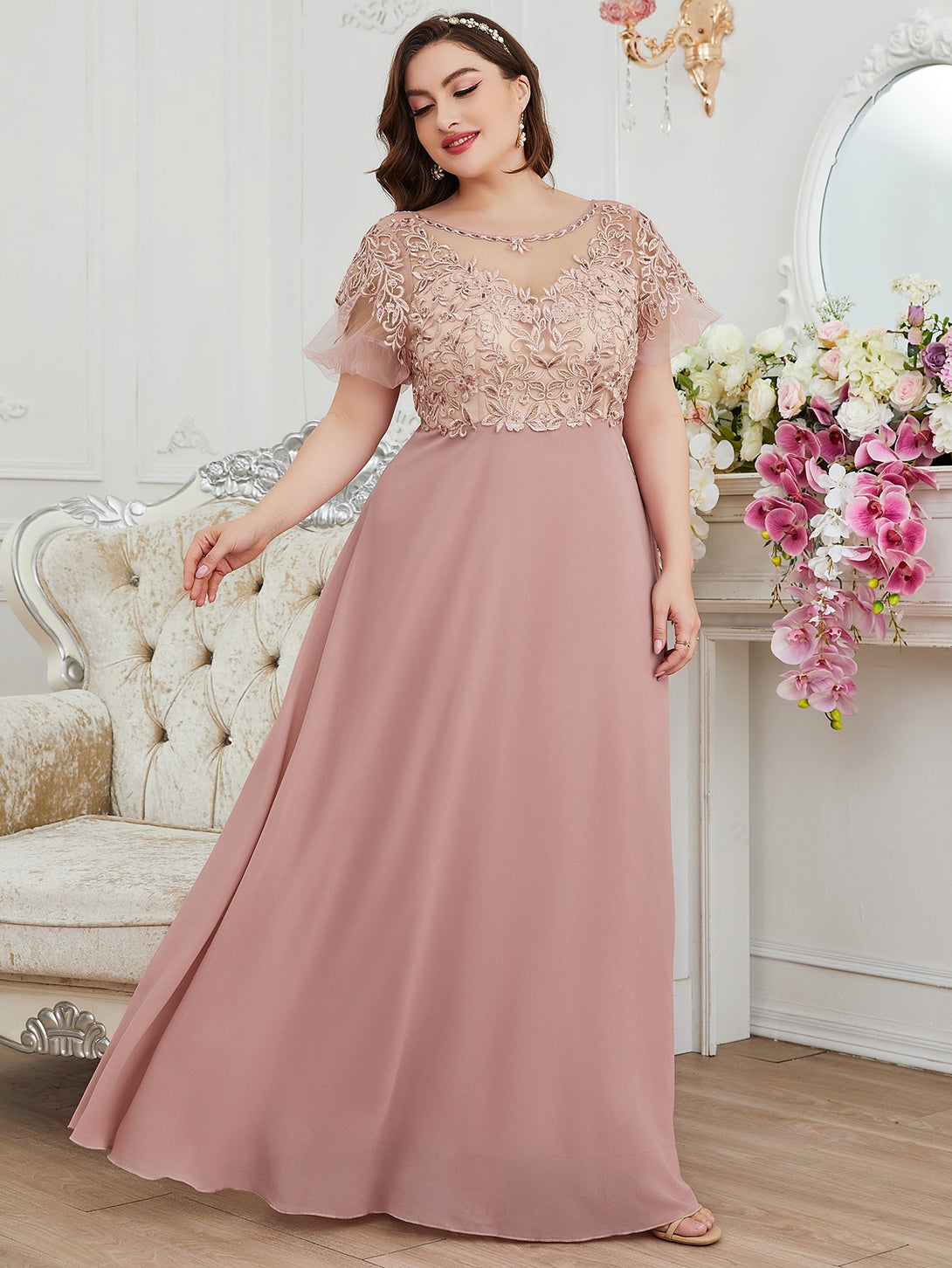 Ropa de Mujer, Bodas & Eventos, Boda Mujer Plus, Vestidos para la Madre de la Novia en Tallas Grandes, Rosa