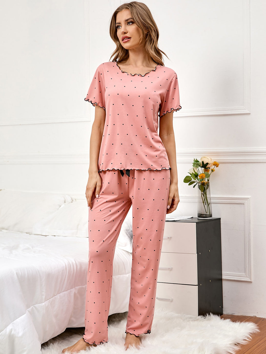 Ropa Interior y Ropa de Dormir, Pijama & Ropa de Descanso de Mujer, Ropa de Dormir para Mujeres, Sets de Pijamas de Mujer, Rosa coral