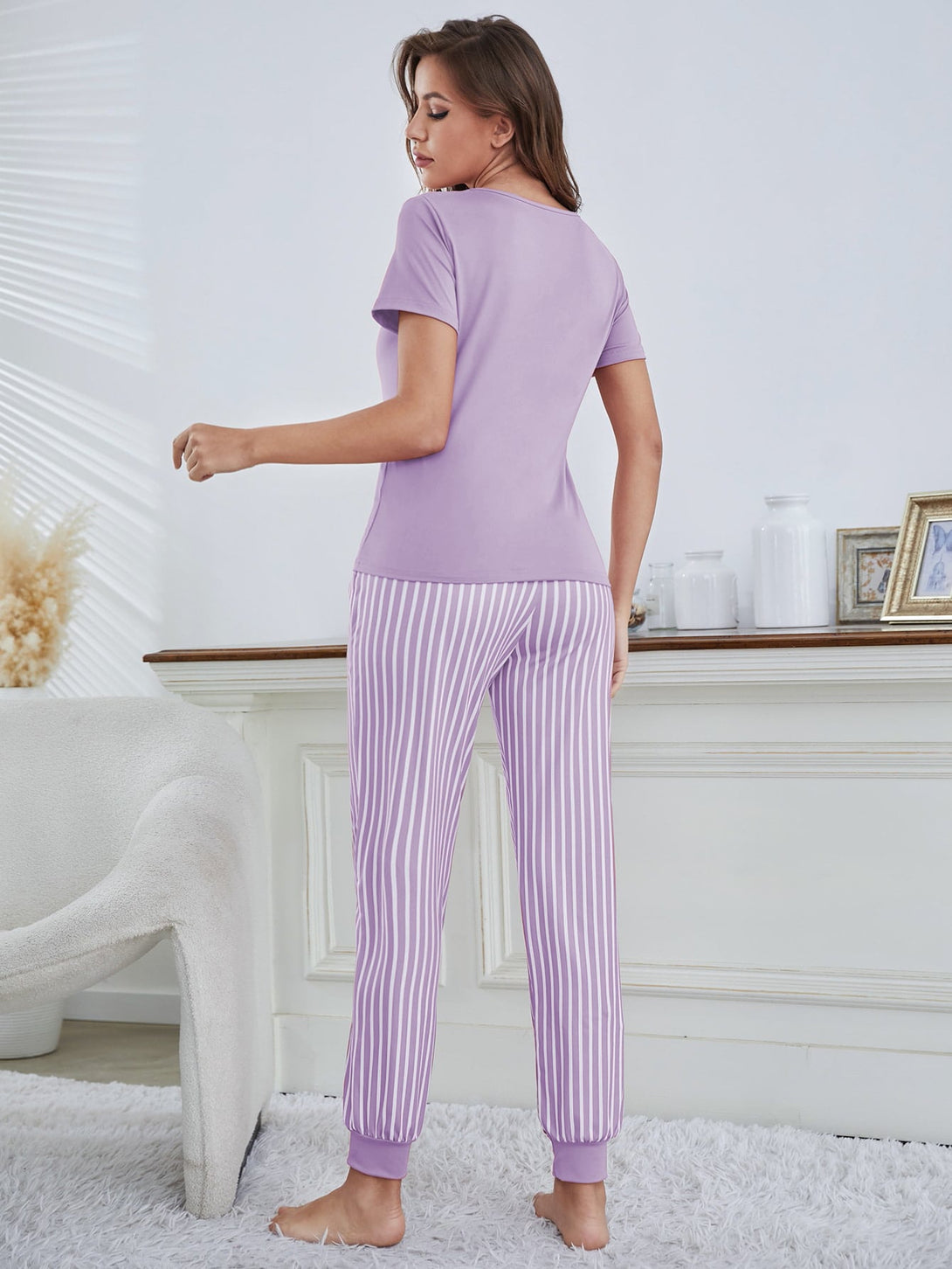 Ropa Interior y Ropa de Dormir, Pijama & Ropa de Descanso de Mujer, Ropa de Dormir para Mujeres, Sets de Pijamas de Mujer, Lila Púrpura