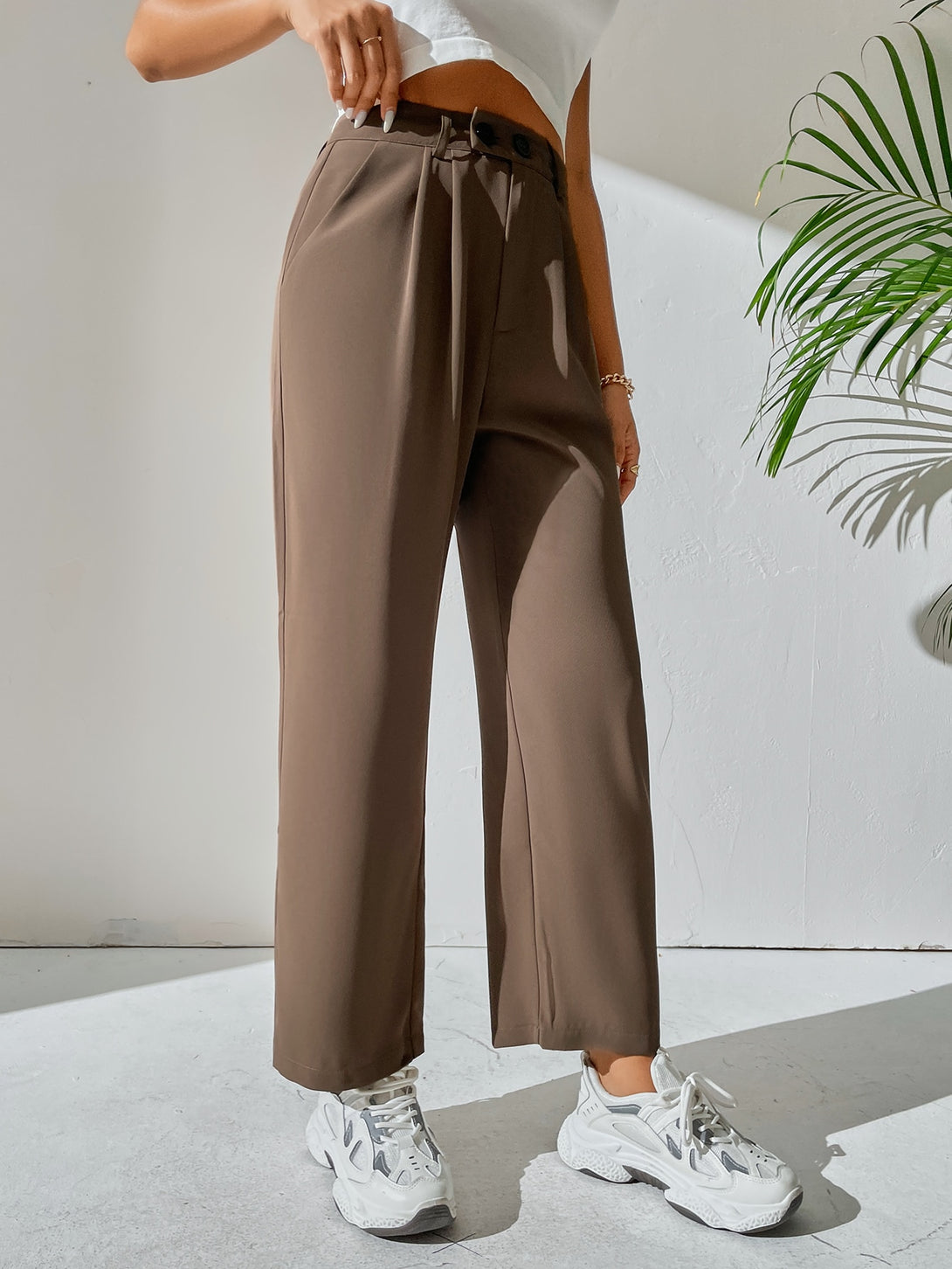 Ropa de Mujer, Ropa de Mujer, Bottoms de Mujer, Pantalones de Mujer, Colección de trajes de mujer, Café integral