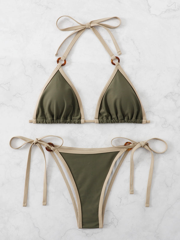 Ropa de Mujer, Ropa de Mujer, Ropa de Playa para Mujer, Sets de Bikini para Mujer, Colección de trajes de mujer, Verde militar