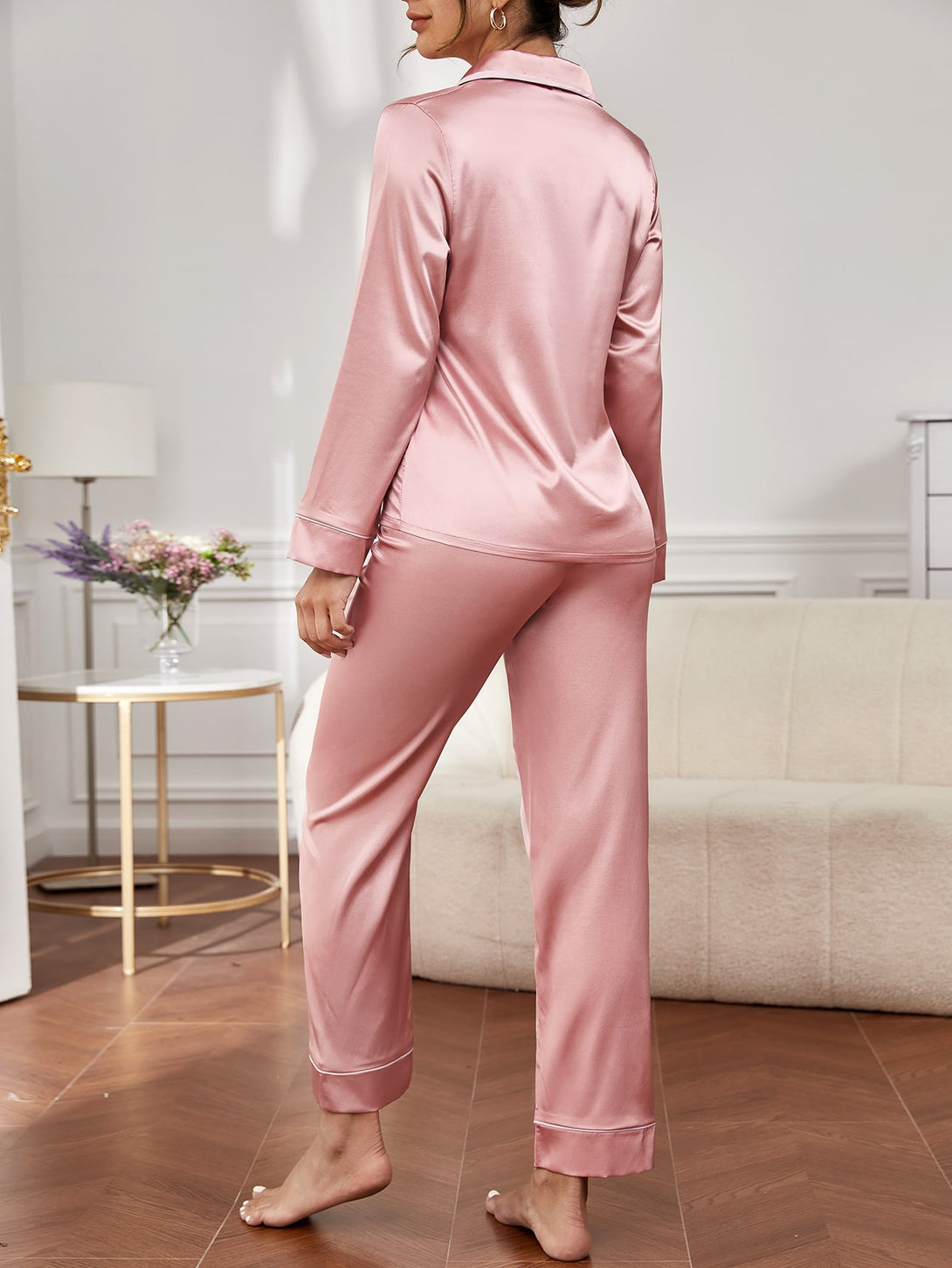 Ropa Interior y Ropa de Dormir, Pijama & Ropa de Descanso de Mujer, Ropa de Dormir para Mujeres, Sets de Pijamas de Mujer, 10687484, Rosa vieja