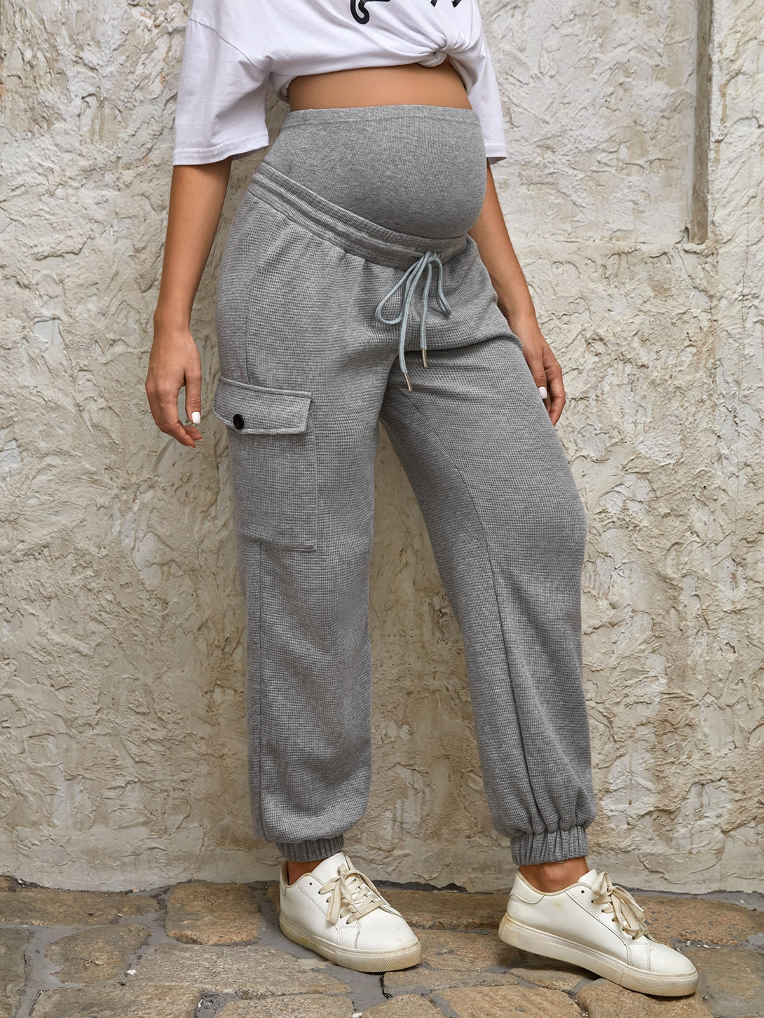 Ropa de Mujer, Ropa Premamá, Bottoms Premamá, Pantalones de maternidad, Gris