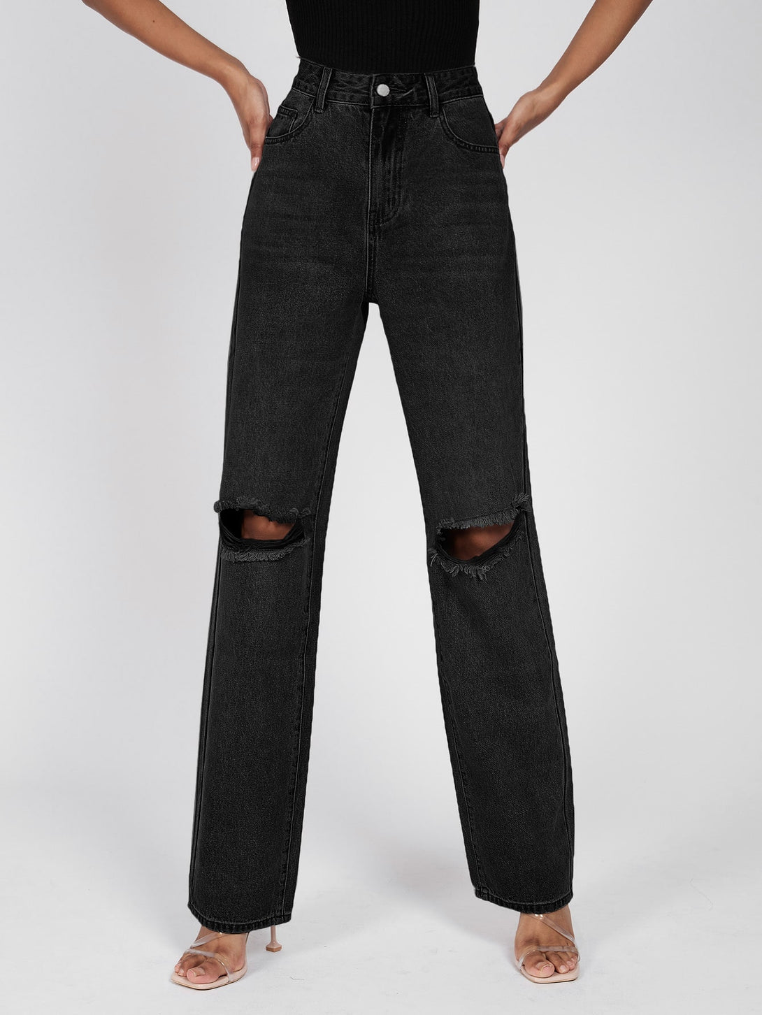 Ropa de Mujer, Ropa de Mujer, Mezclilla para mujer, Jeans para mujer, Negro