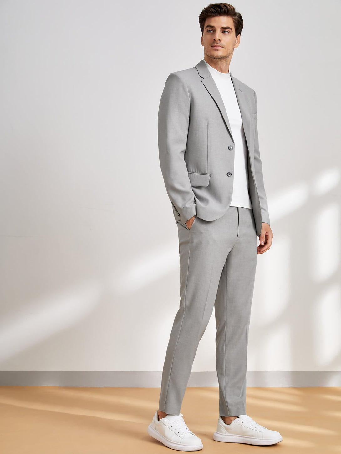 Hombres, Ropa de hombre, Trajes & Piezas separadas para Hombres, Traje de hombre, OUTFITS LOOKBOOK, 10954061, Gris Claro