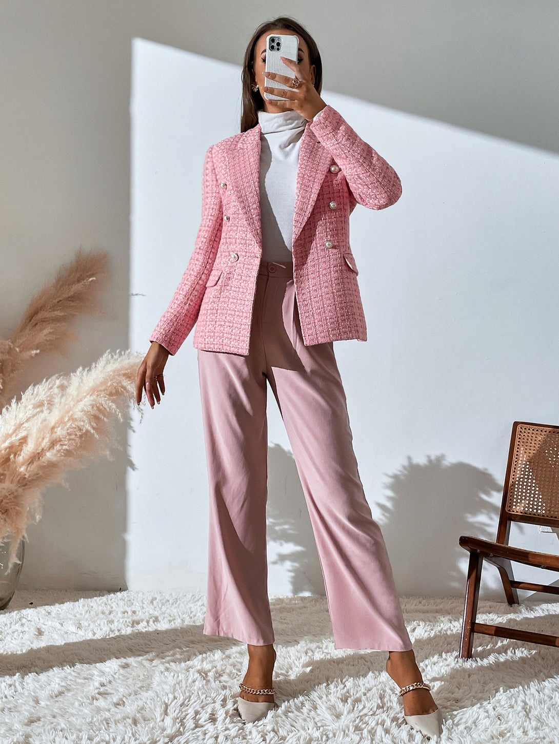 Ropa de Mujer, Trajes de Mujer, Blazers de Mujer, OUTFITS LOOKBOOK, 10988793, Rosa