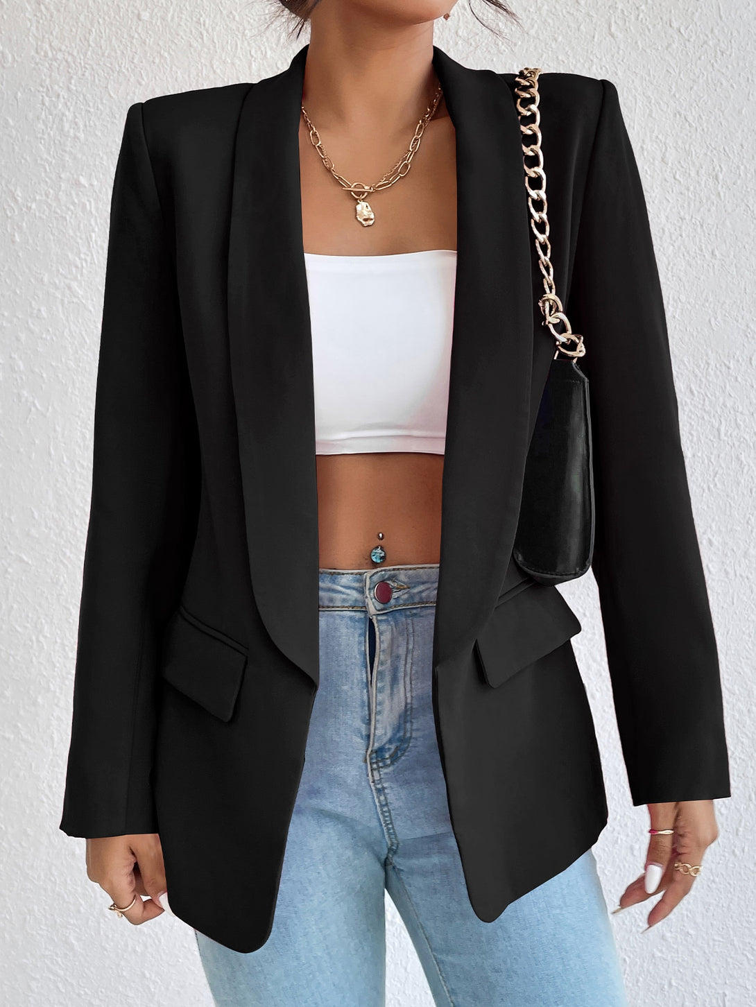 Ropa de Mujer, Trajes de Mujer, Blazers de Mujer, , 11089494, Negro