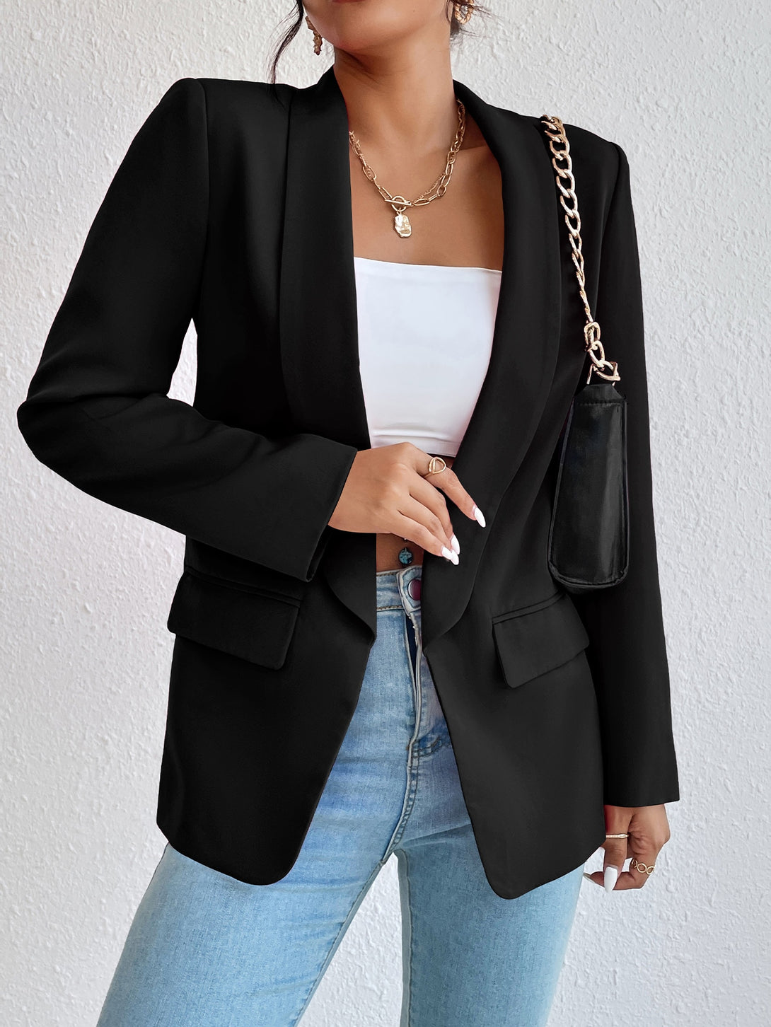Ropa de Mujer, Trajes de Mujer, Blazers de Mujer, , 11089494, Negro