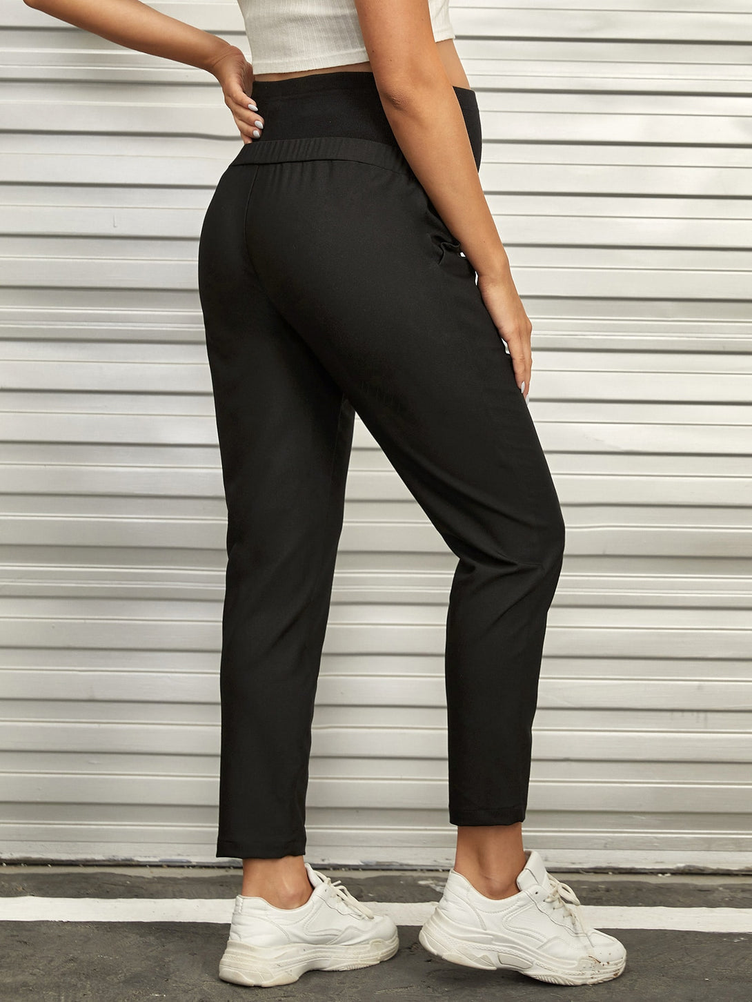 Ropa de Mujer, Ropa Premamá, Bottoms Premamá, Pantalones de maternidad, Negro