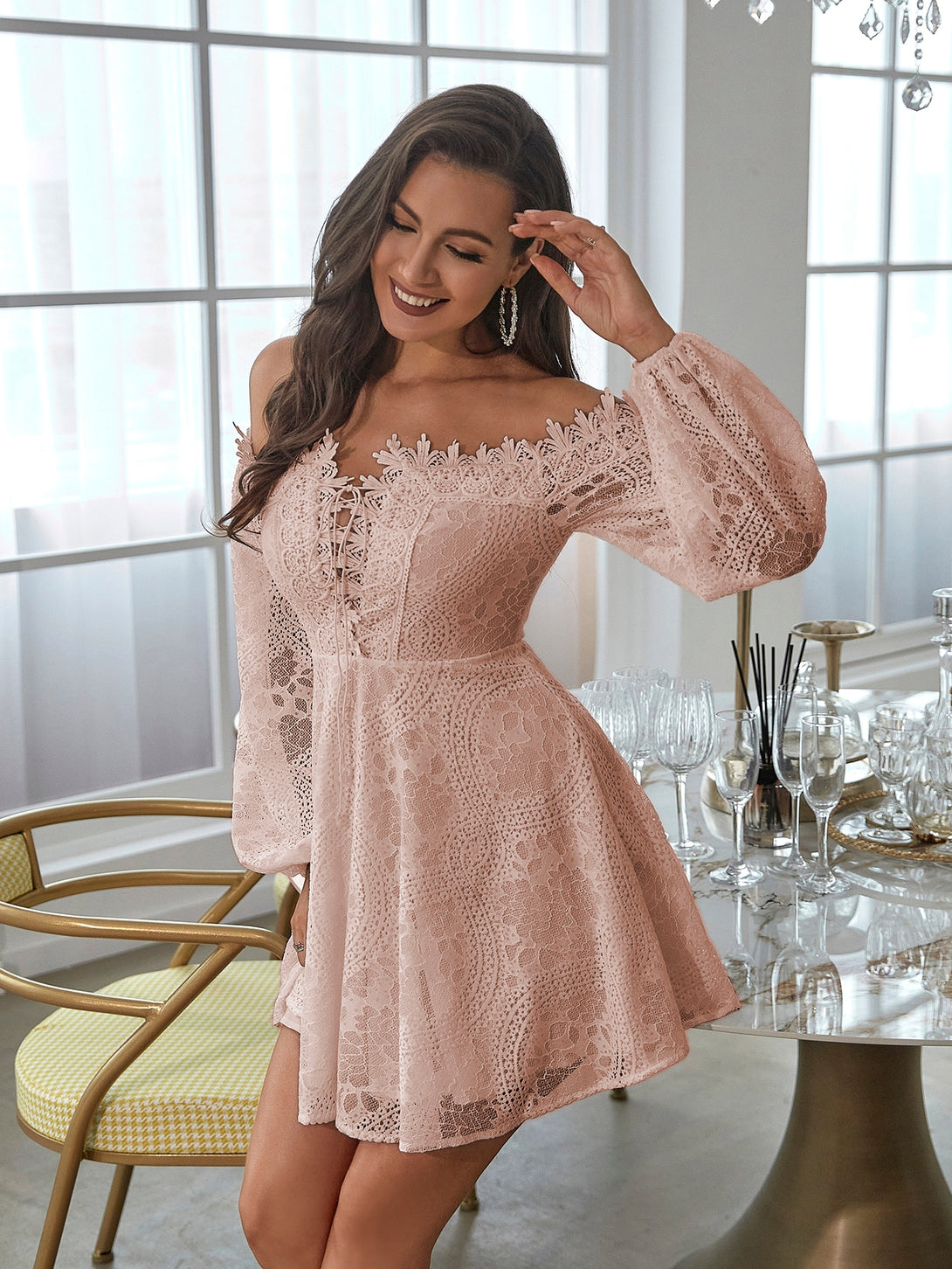 Ropa de Mujer, Bodas & Eventos, Ropa de Fiesta de Mujer, Vestidos de Cocktail de Mujer, 11224321, Rosa Pálido