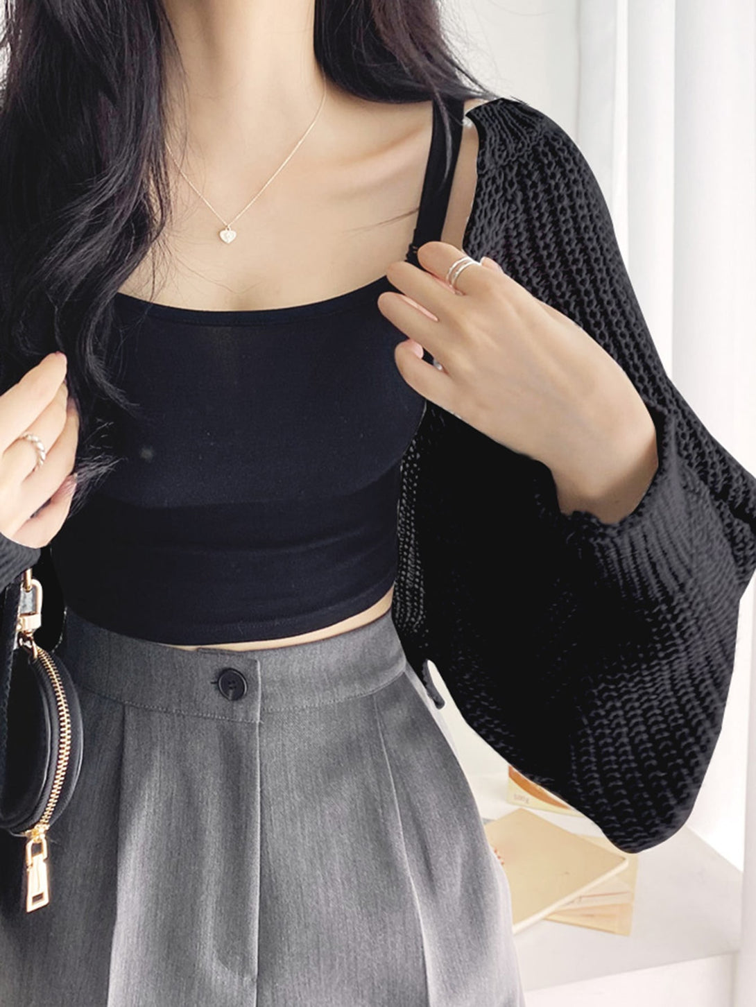 Ropa de Mujer, Tejido de Punto de Mujer, Cárdigans de Mujer, OUTFITS LOOKBOOK, 11253425, Negro