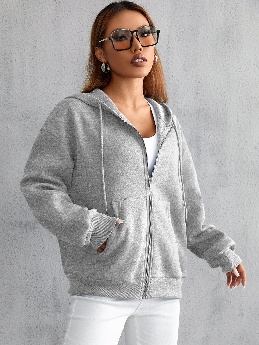 Ropa de Mujer, Ropa de Mujer, Sudaderas de Mujer, Gris Claro