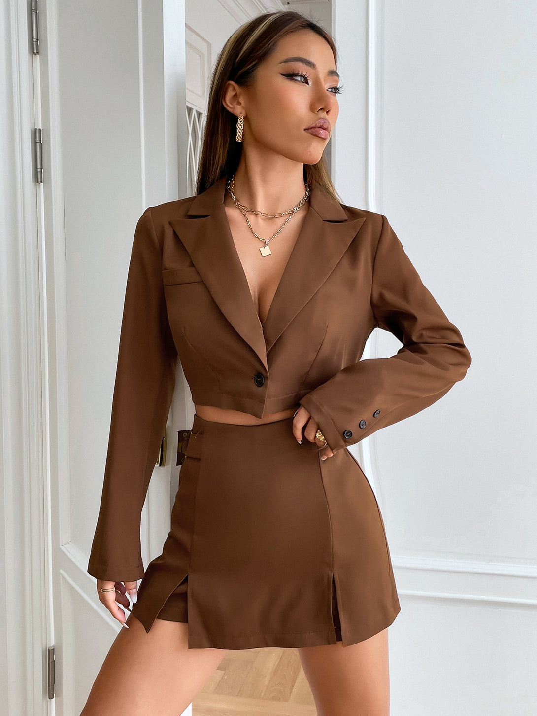 Ropa de Mujer, Trajes de Mujer, Sets de Traje de Mujer, 11396570, Marrón