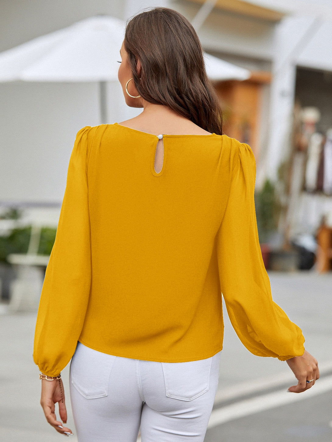 Ropa de Mujer, Ropa de Mujer, Tops & Blusas & Camisetas de Mujer, Blusas de Mujer, Colección de trajes de mujer, Amarillo