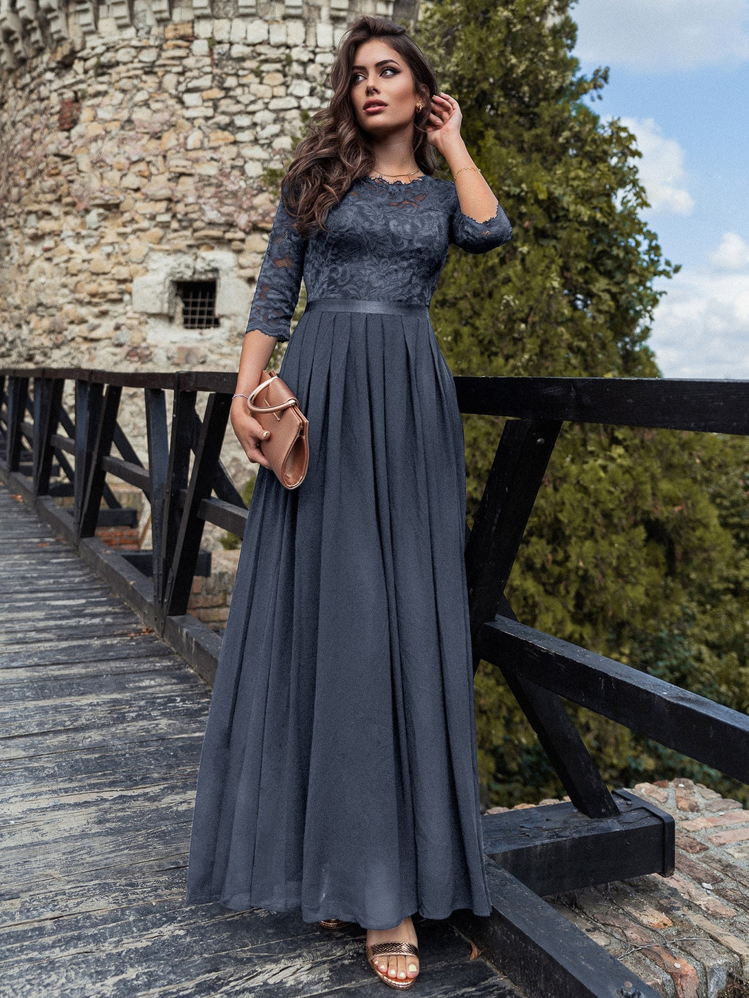 Ropa de Mujer, Bodas & Eventos, Ropa de Fiesta de Mujer, Vestidos formales y de noche para mujer, Colección de trajes de mujer, Gris Oscuro