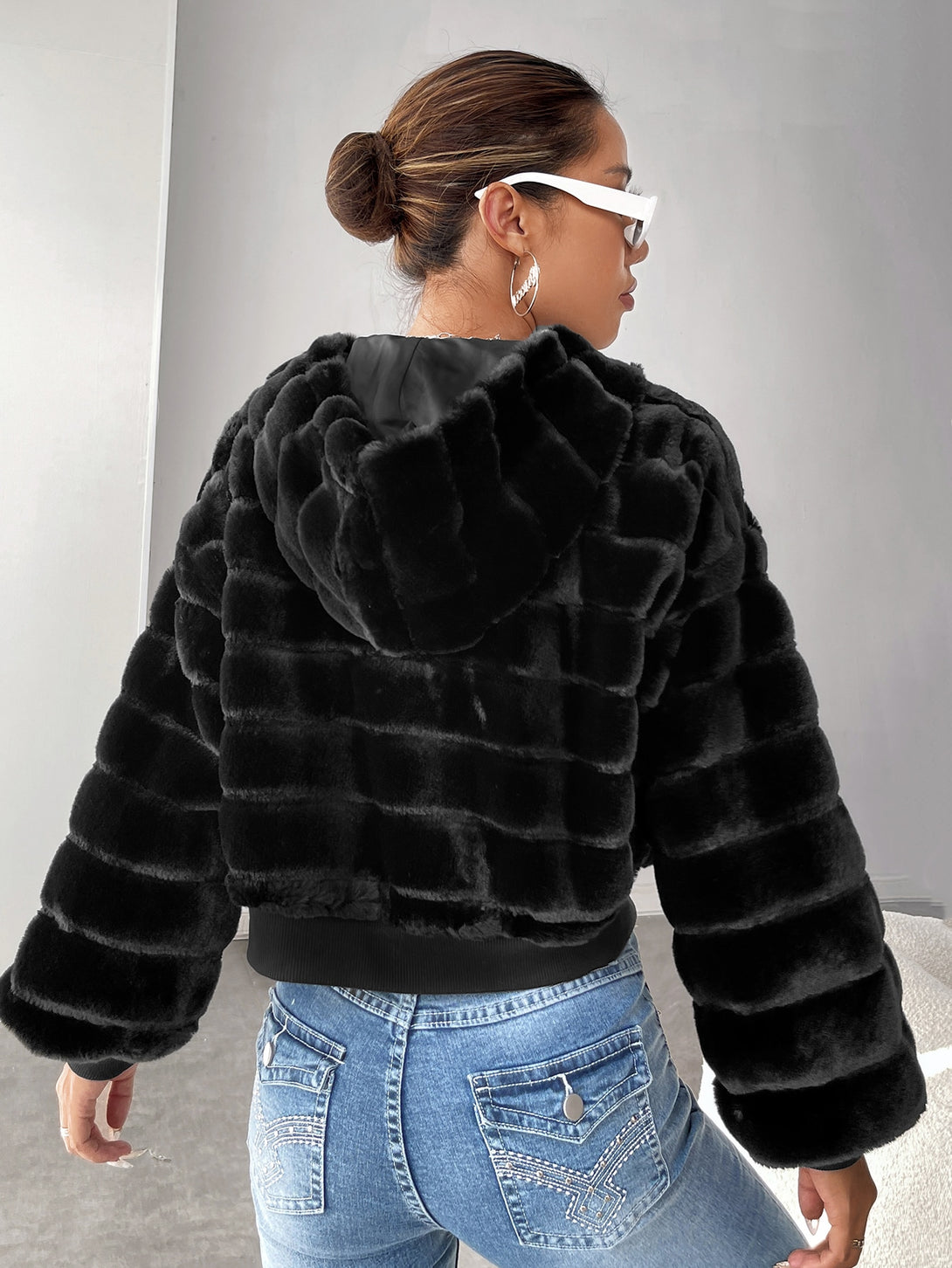 Ropa de Mujer, Ropa de Exterior para Mujer, Abrigos de Pieles Similares para Mujer, Colección de trajes de mujer, 11551377, Negro