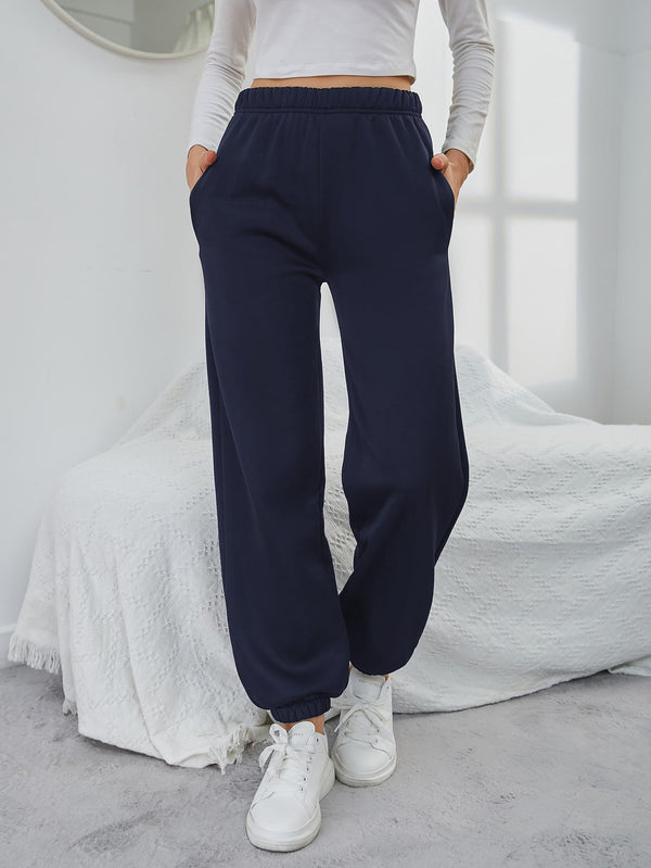 Ropa de Mujer, Ropa de Mujer, Bottoms de Mujer, Pantalones de Deporte para Mujer, Azul Marino