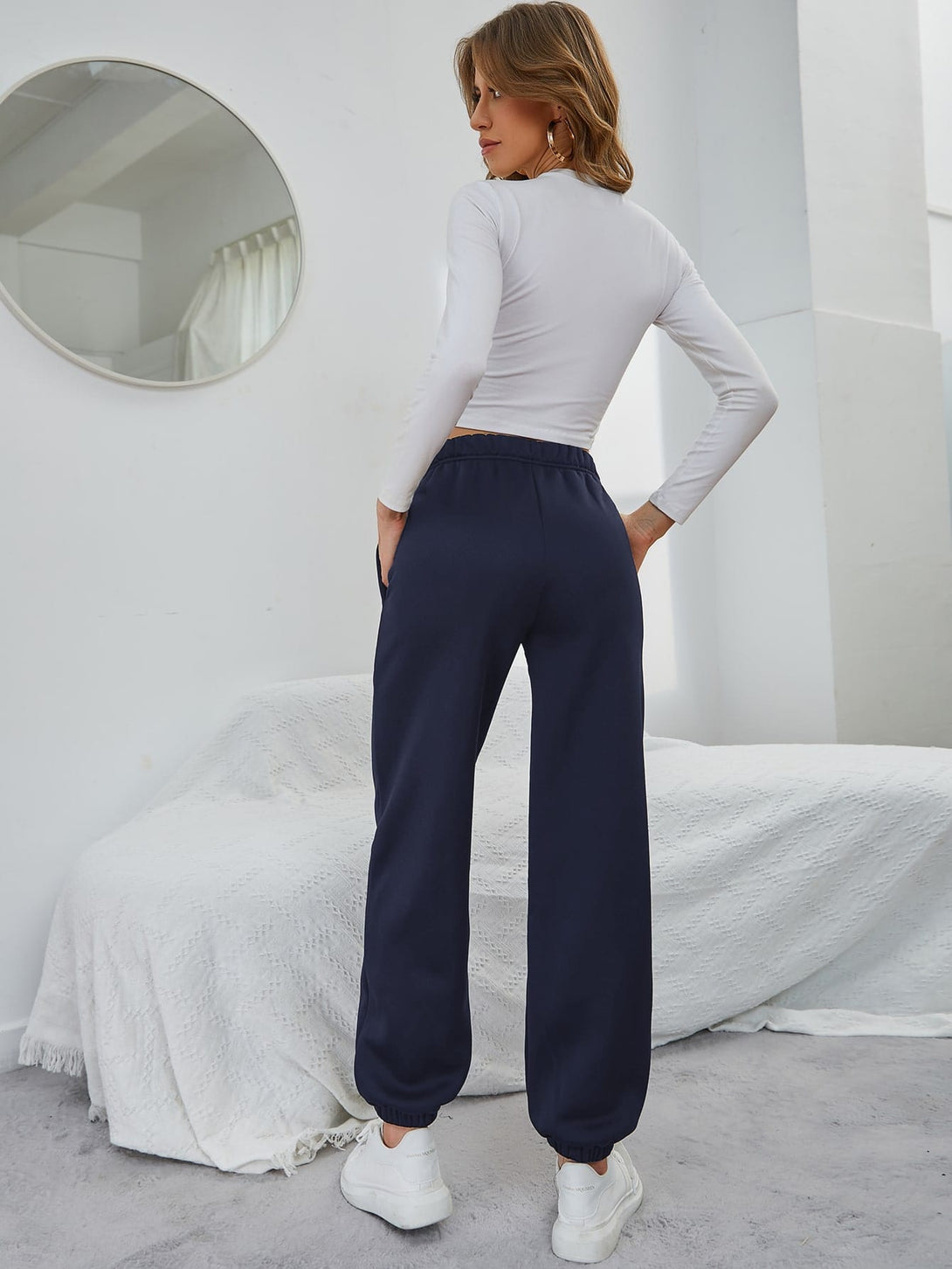 Ropa de Mujer, Ropa de Mujer, Bottoms de Mujer, Pantalones de Deporte para Mujer, Azul Marino