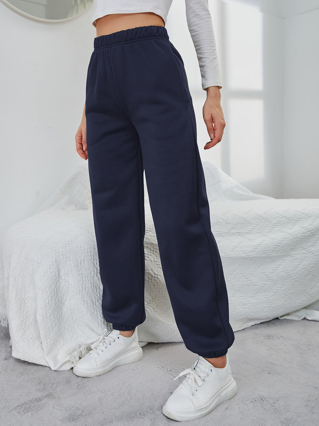 Ropa de Mujer, Ropa de Mujer, Bottoms de Mujer, Pantalones de Deporte para Mujer, Azul Marino