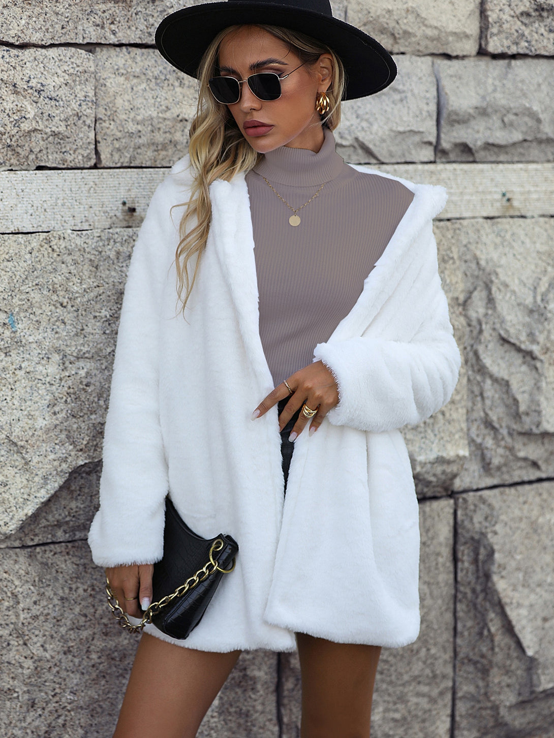 Ropa de Mujer, Ropa de Exterior para Mujer, Abrigos de Pieles Similares para Mujer, 11866484, Blanco