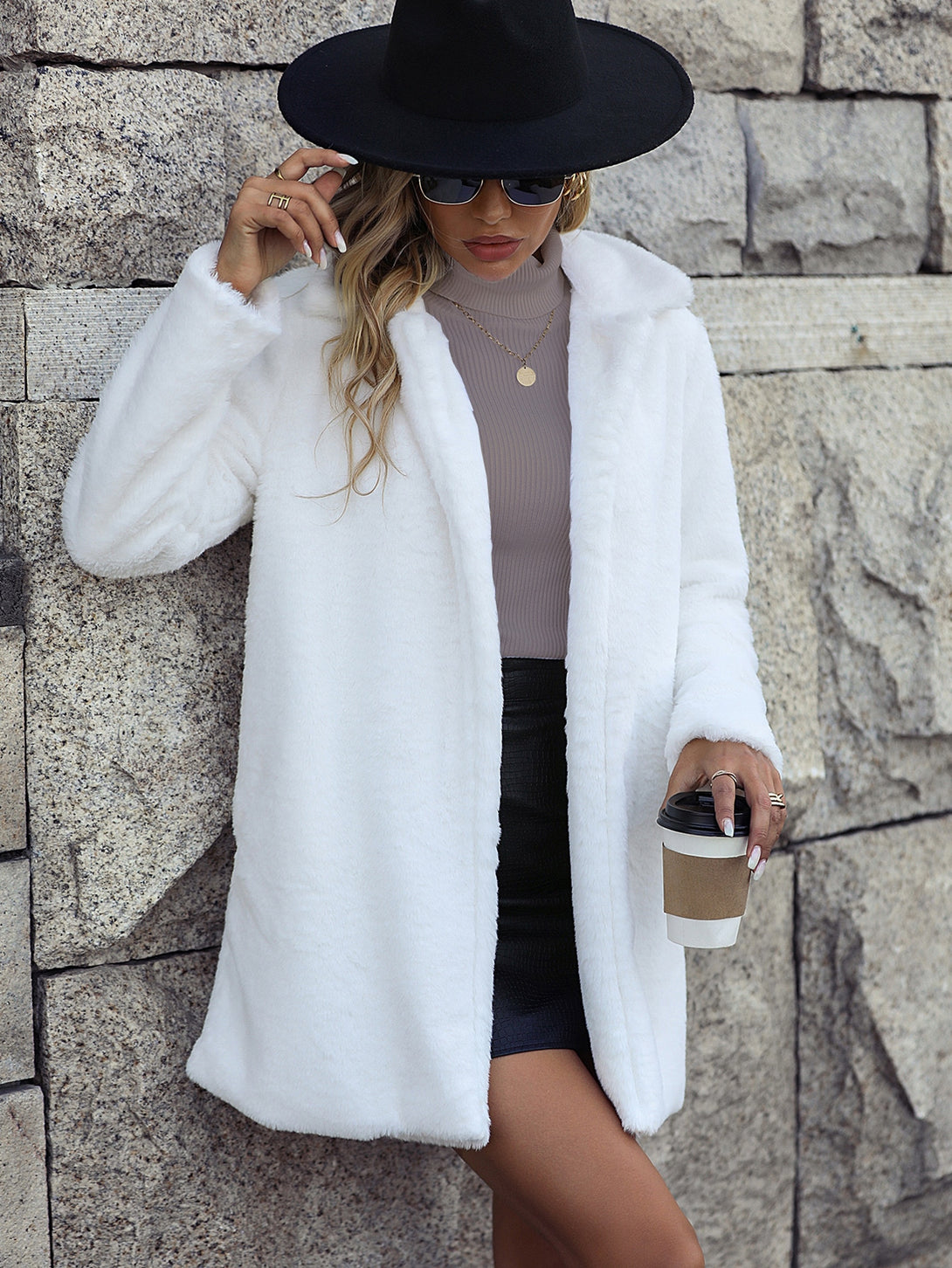 Ropa de Mujer, Ropa de Exterior para Mujer, Abrigos de Pieles Similares para Mujer, 11866484, Blanco