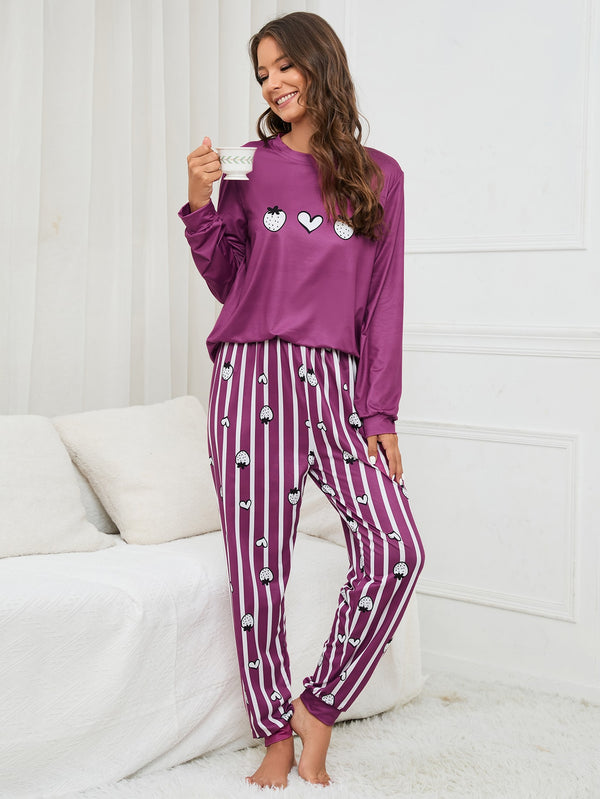 Ropa Interior y Ropa de Dormir, Pijama & Ropa de Descanso de Mujer, Ropa de Dormir para Mujeres, Sets de Pijamas de Mujer, 11959049, Morado