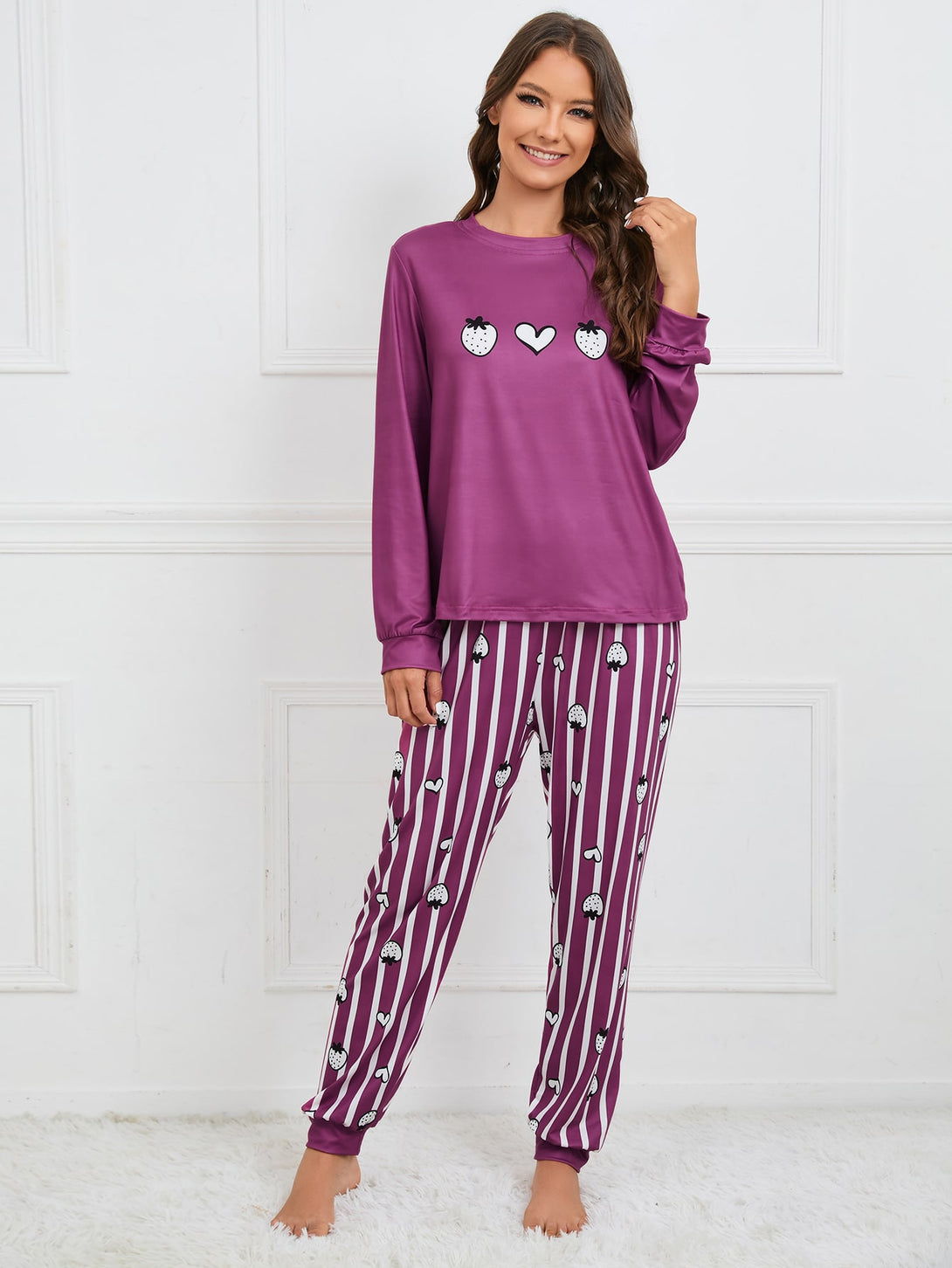 Ropa Interior y Ropa de Dormir, Pijama & Ropa de Descanso de Mujer, Ropa de Dormir para Mujeres, Sets de Pijamas de Mujer, 11959049, Morado