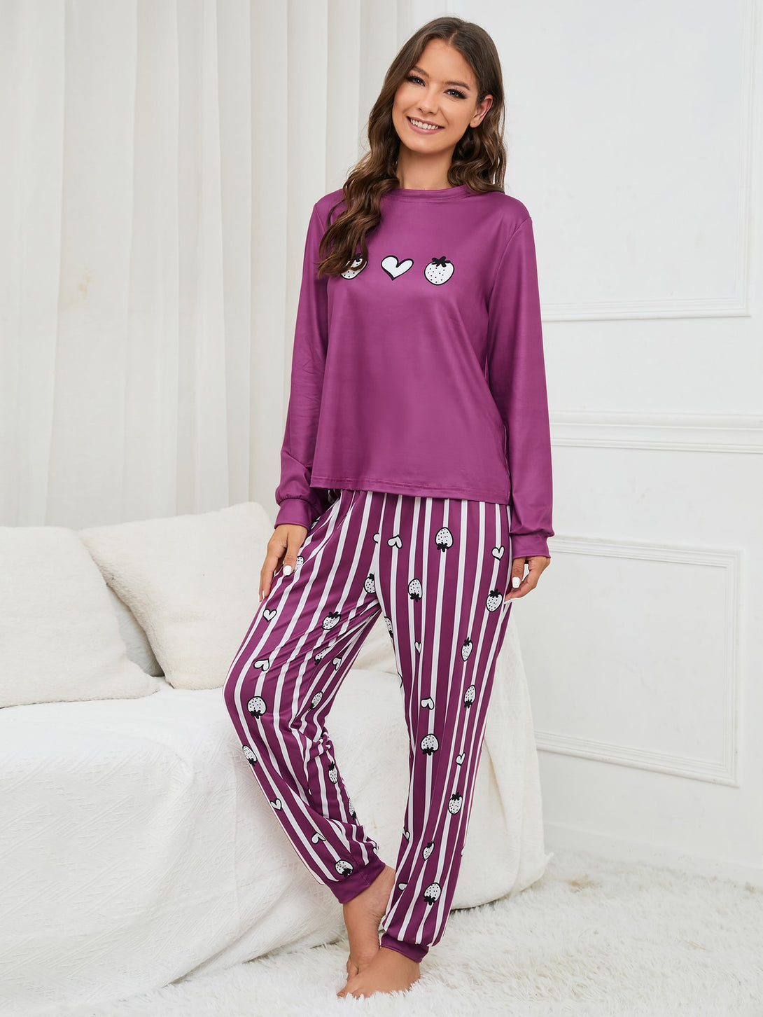 Ropa Interior y Ropa de Dormir, Pijama & Ropa de Descanso de Mujer, Ropa de Dormir para Mujeres, Sets de Pijamas de Mujer, 11959049, Morado