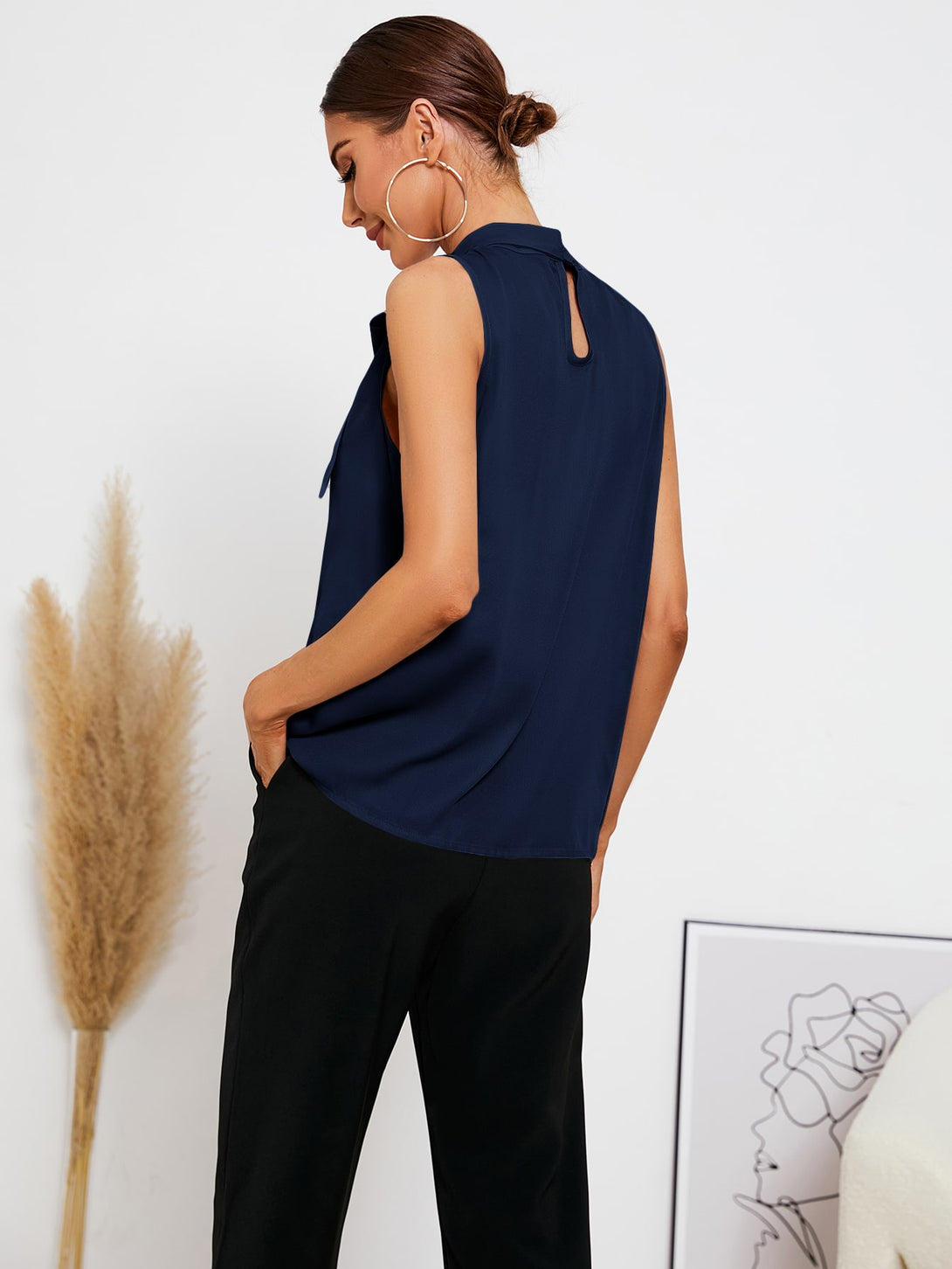 Ropa de Mujer, Ropa de Mujer, Tops & Blusas & Camisetas de Mujer, Blusas de Mujer, Azul Marino