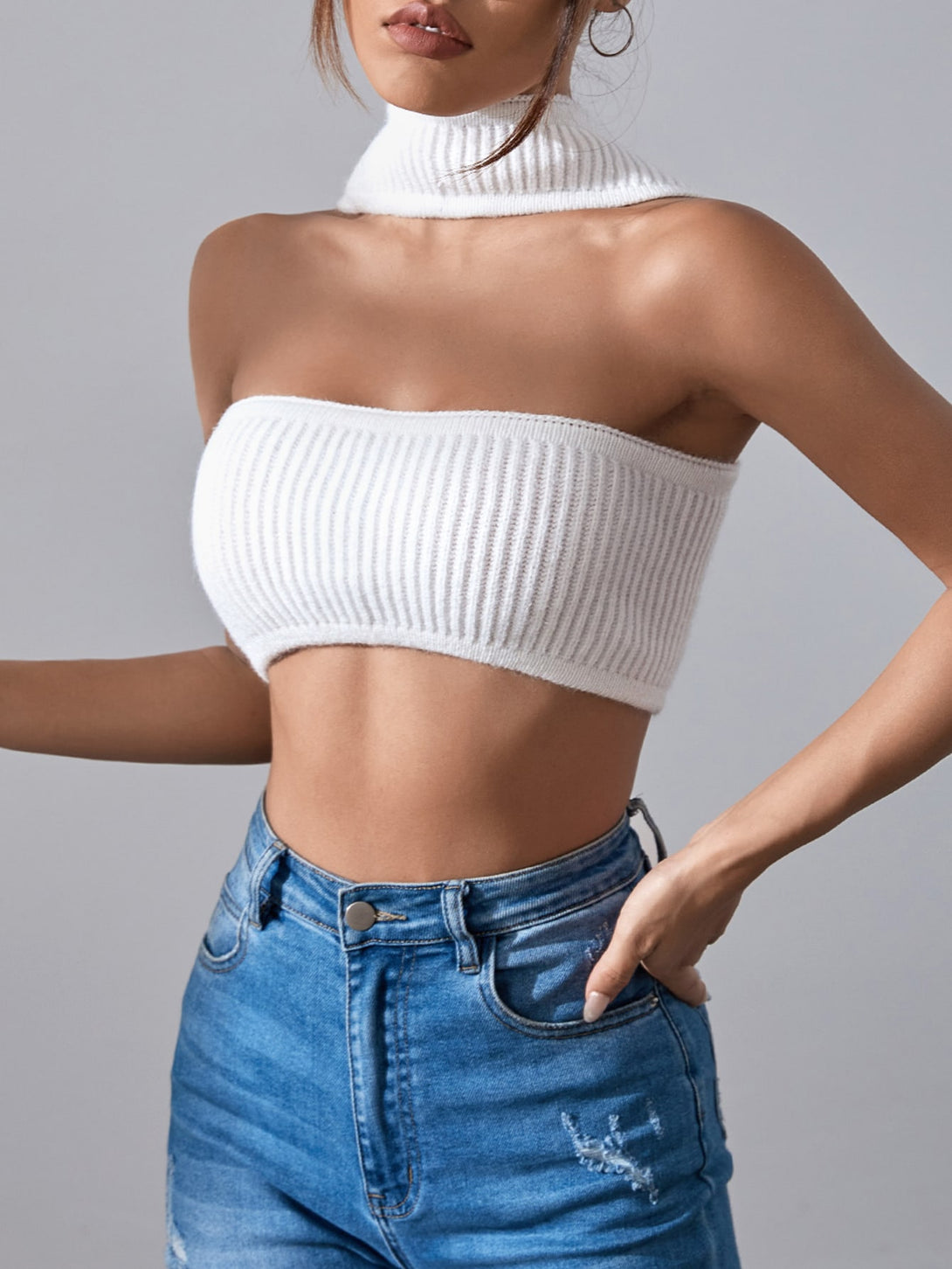 Ropa de Mujer, Tejido de Punto de Mujer, Tops de Punto para Mujer, 12026041, Blanco