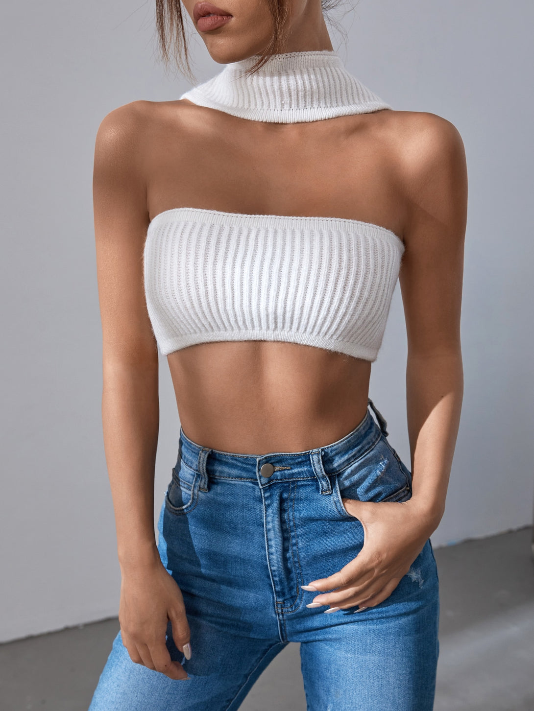 Ropa de Mujer, Tejido de Punto de Mujer, Tops de Punto para Mujer, 12026041, Blanco