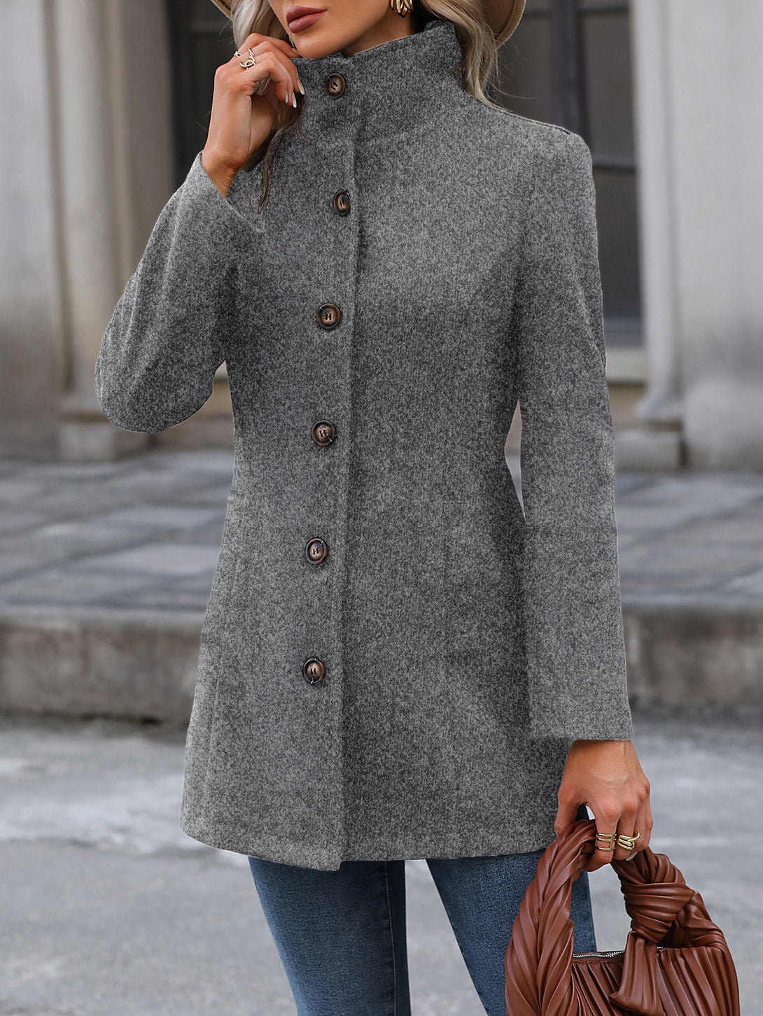 Ropa de Mujer, Ropa de Exterior para Mujer, Abrigos de Mujer, Colección de trajes de mujer, 12176331, Gris