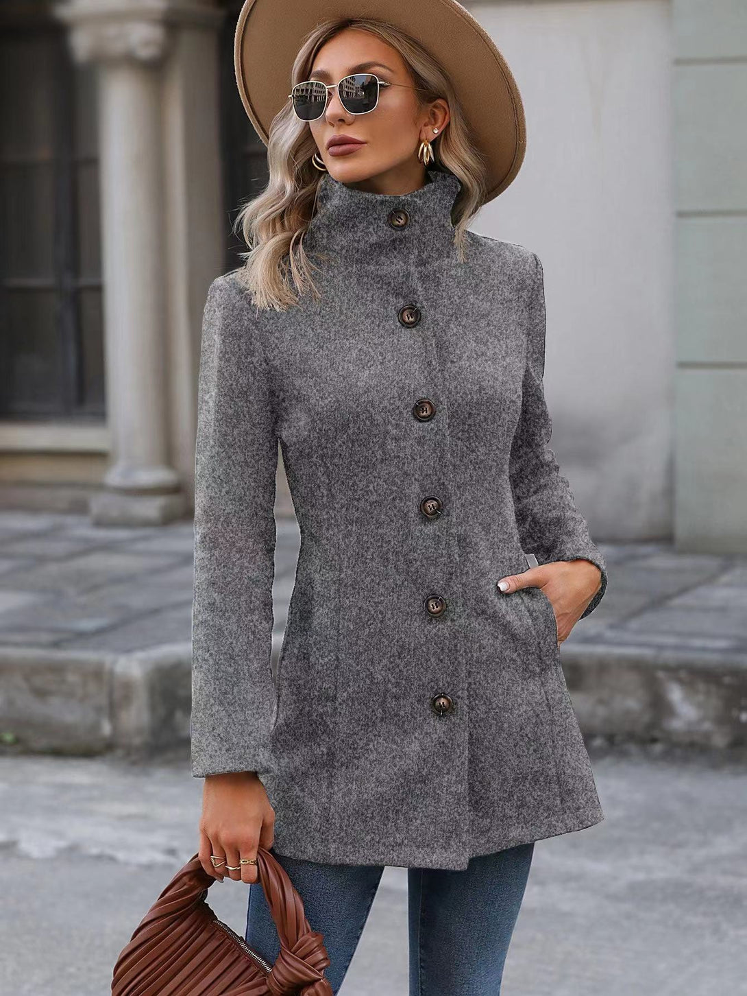 Ropa de Mujer, Ropa de Exterior para Mujer, Abrigos de Mujer, Colección de trajes de mujer, 12176331, Gris