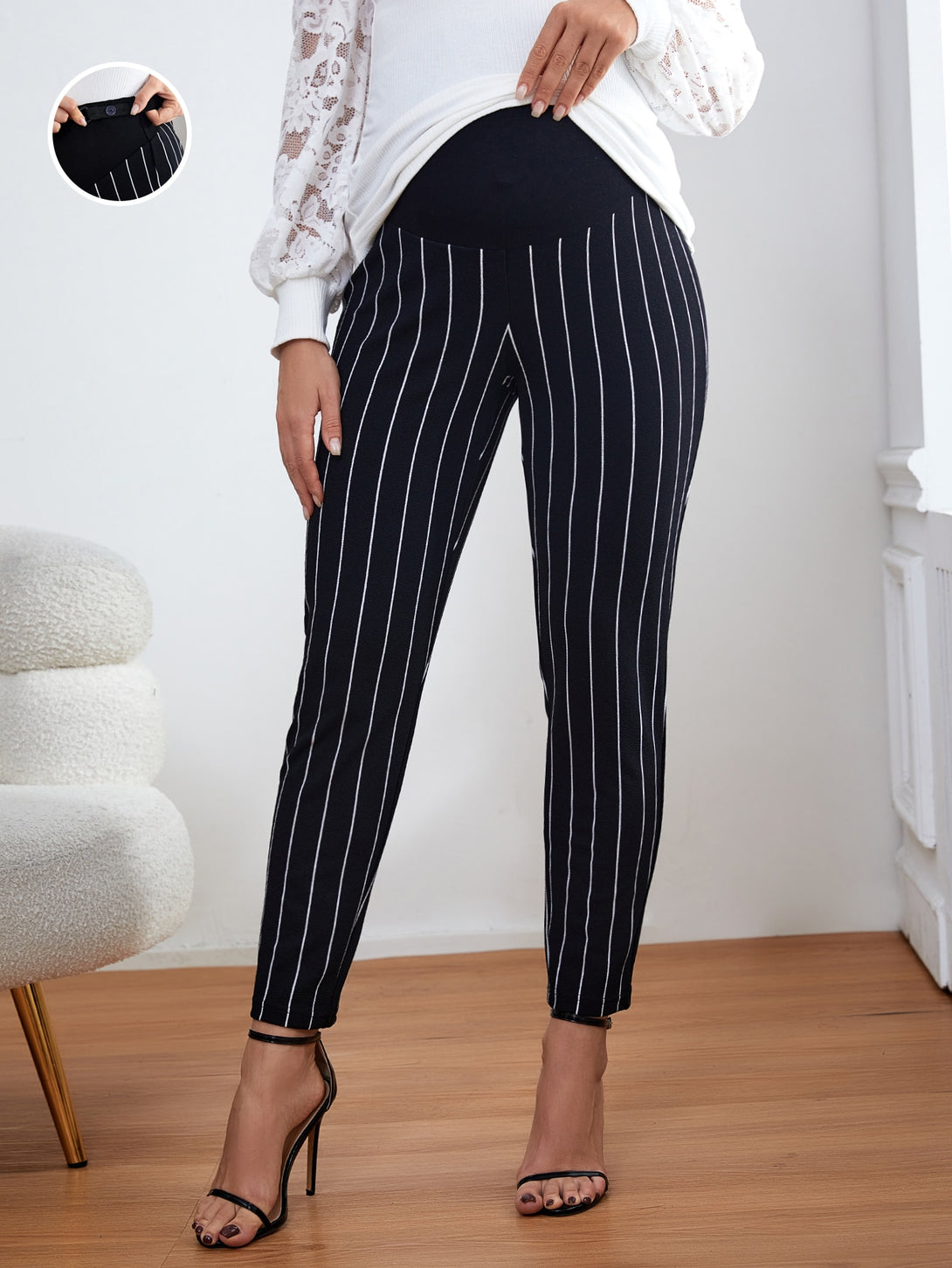 Ropa de Mujer, Ropa Premamá, Bottoms Premamá, Pantalones de maternidad, Negro