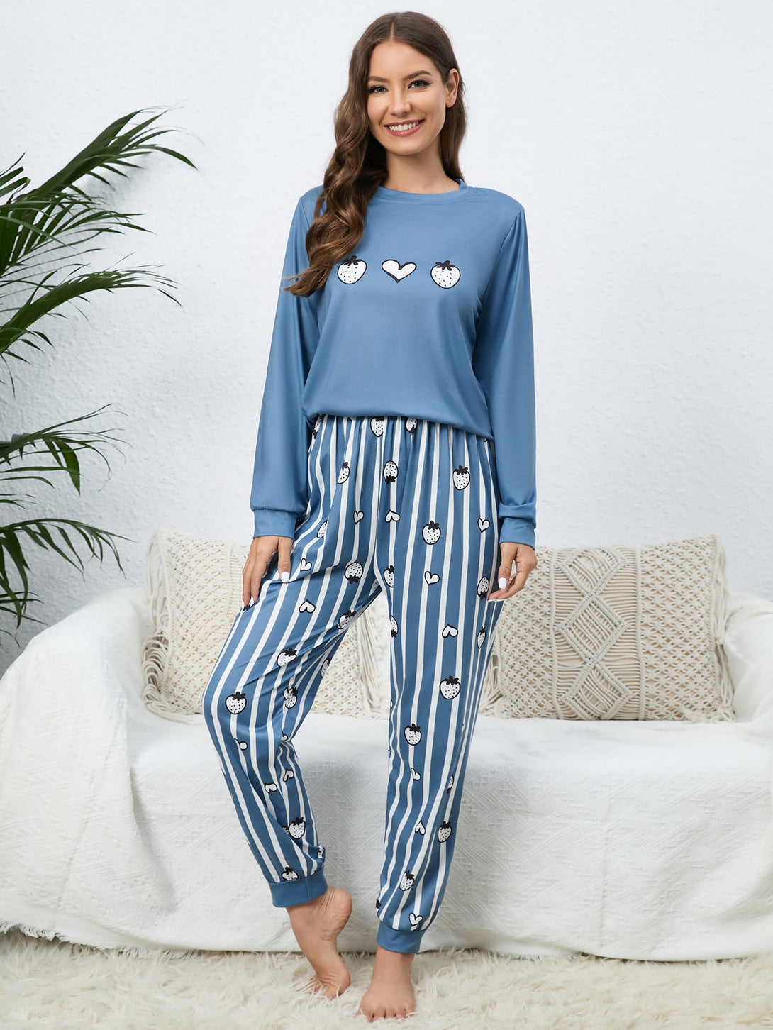 Ropa Interior y Ropa de Dormir, Pijama & Ropa de Descanso de Mujer, Ropa de Dormir para Mujeres, Sets de Pijamas de Mujer, 12519758, Azul